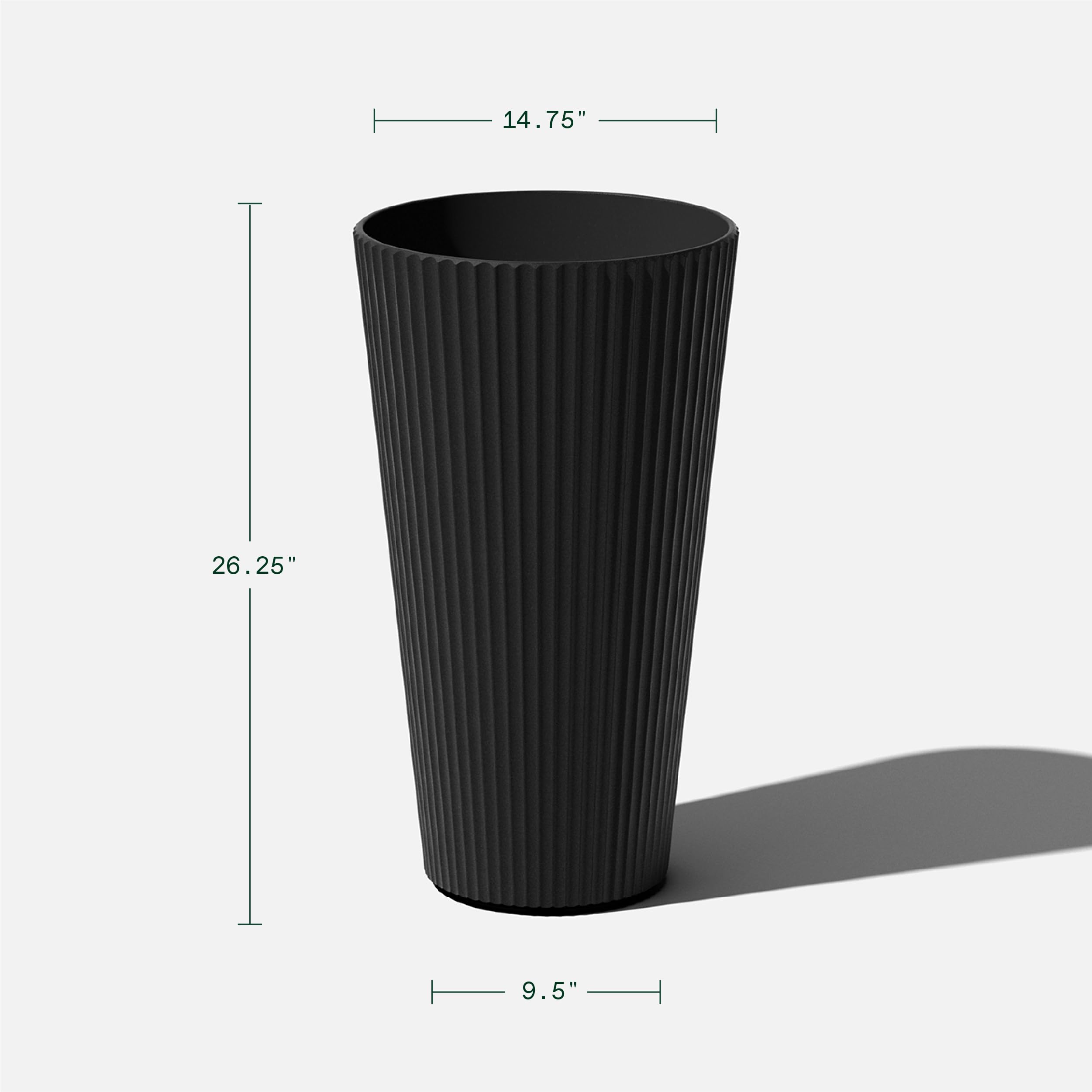 Veradek Demi Series Tall Planter - Modern Outdoor Garden Decor for Porch, Patio & Backyard | Durable Plastic-Concrete Material | Perfect for Tall Plants, Ornamental Grasses & Small Trees | Weather-Resistant Planter Box for Year-Round Gardening
