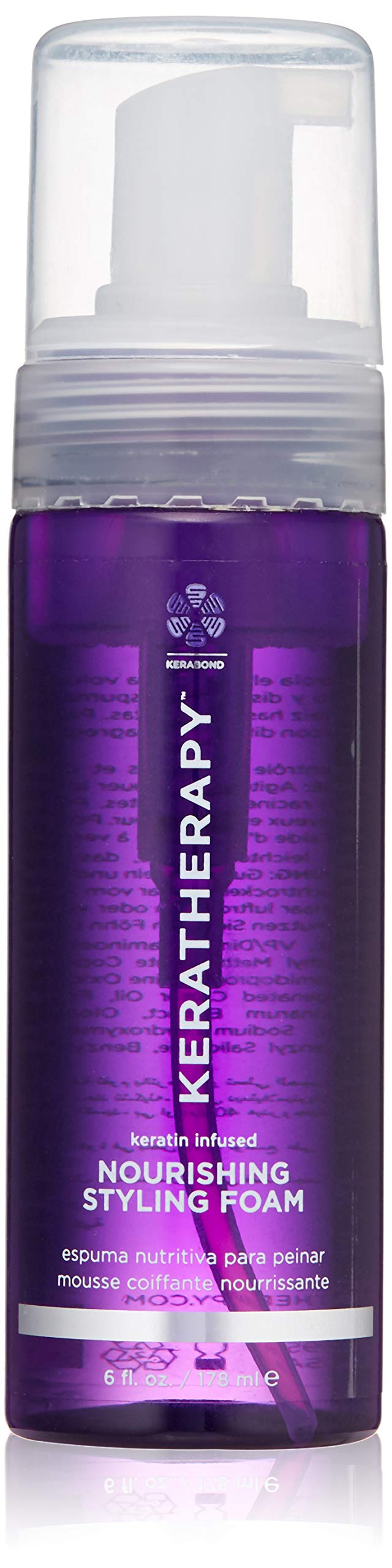 KERATHERAPY Keratin Infused Volumizing & Nourishing Styling Foam 6oz (178ml) - Hair Mousse with Sunflower Oil, Flaxseed Oil & Olive Fruit Extract for Shine, Frizz Control & Volume - Perfect for Daily Styling, Special Occasions & Humidity Protection