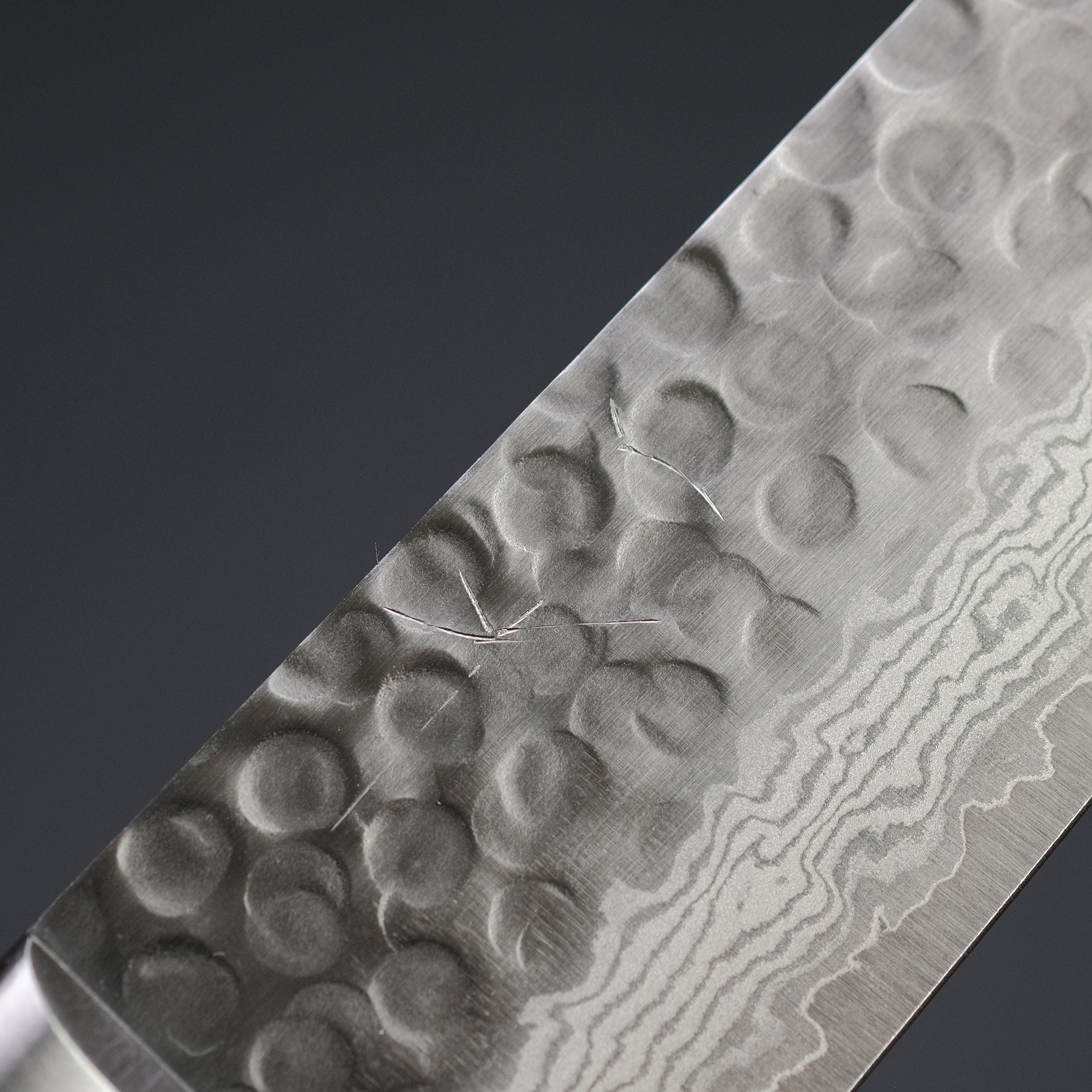 Hitohira HG Tsuchime Damascus Gyuto 210mm Japanese Chef Knife - Imitation Mahogany Handle for Professional Cooking, Sushi & Meat Cutting