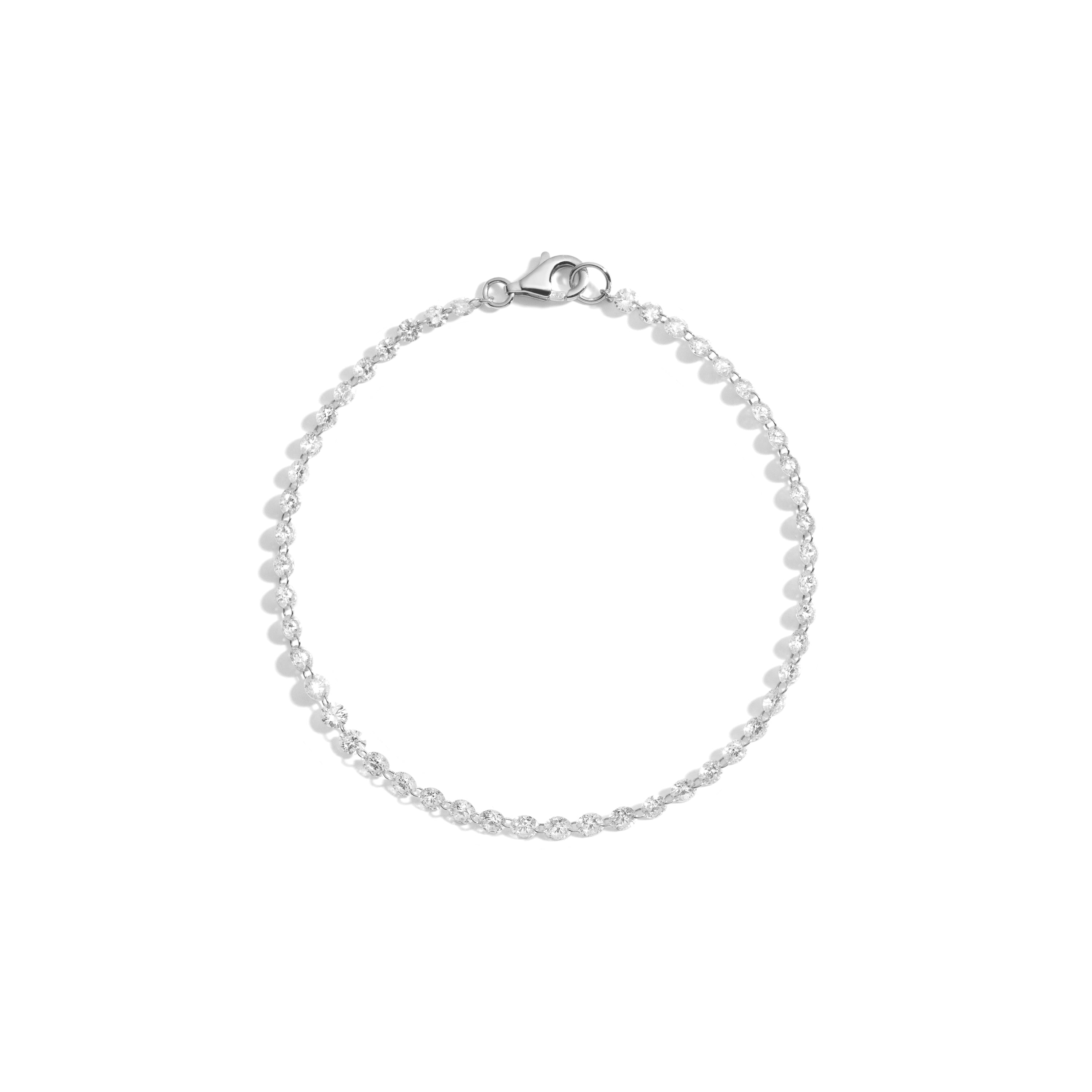 14K Gold Pierced Diamond Tennis Bracelet for Women - Elegant Stackable Bracelet for Everyday Wear & Special Occasions