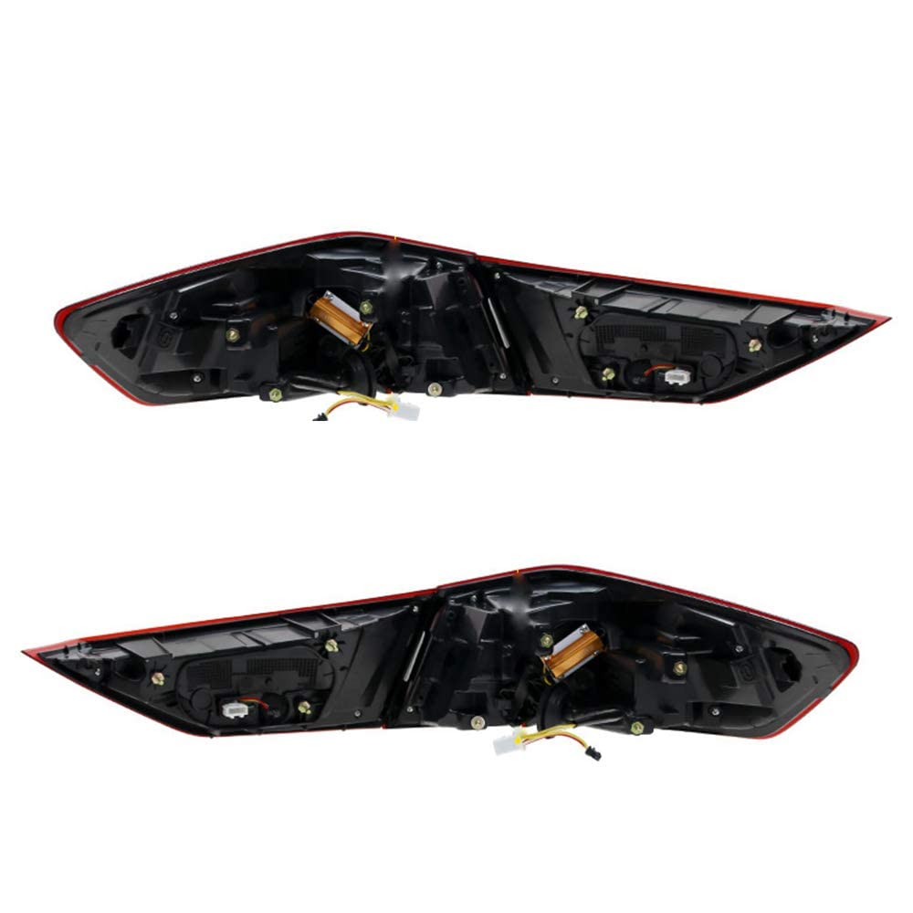 2017-2018 Hyundai Elantra LED Tail Lights with Sequential Turn Signal & DRL - Red Vivad Rear Lamp Assembly with Startup Animation | Perfect for Night Driving & Car Customization