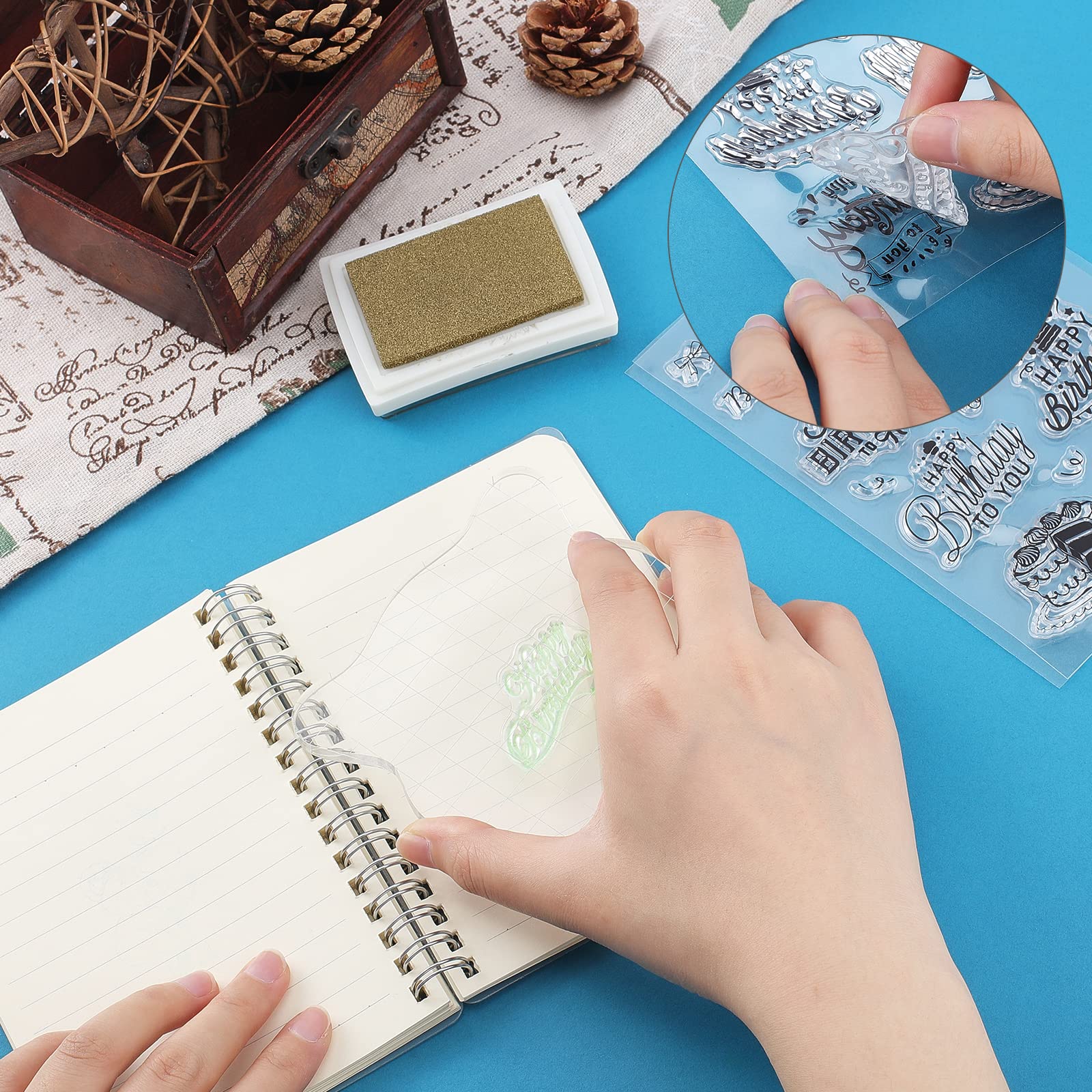 Happy Birthday Pattern Silicone Clear Stamps Set - 160 x 110mm Acrylic Decorative Rubber Stamps for DIY Scrapbooking, Photo Cards, Invitations & Greeting Cards - Perfect for Crafting, Memory Albums & Party Decorations