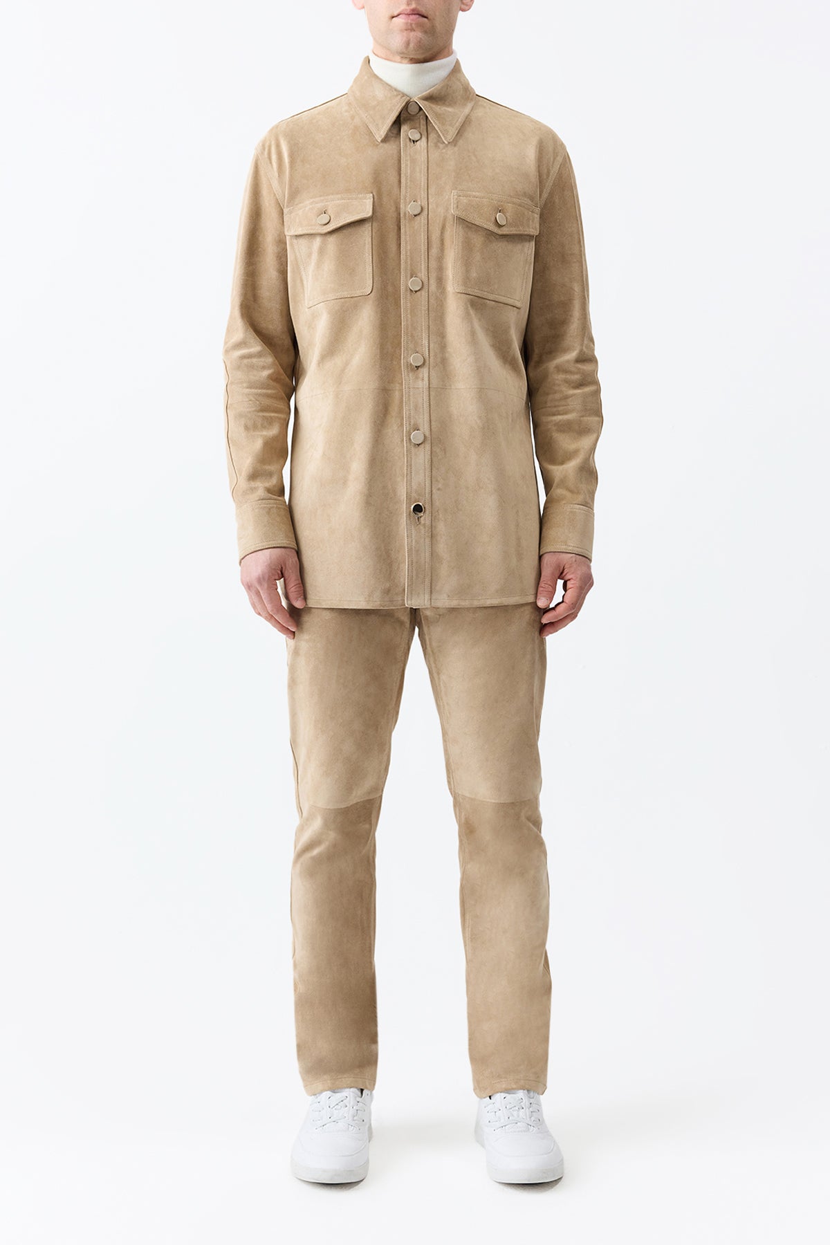 Lucas Overshirt in Camel Suede - Men's Lightweight Jacket for Casual Wear & Outdoor Adventures