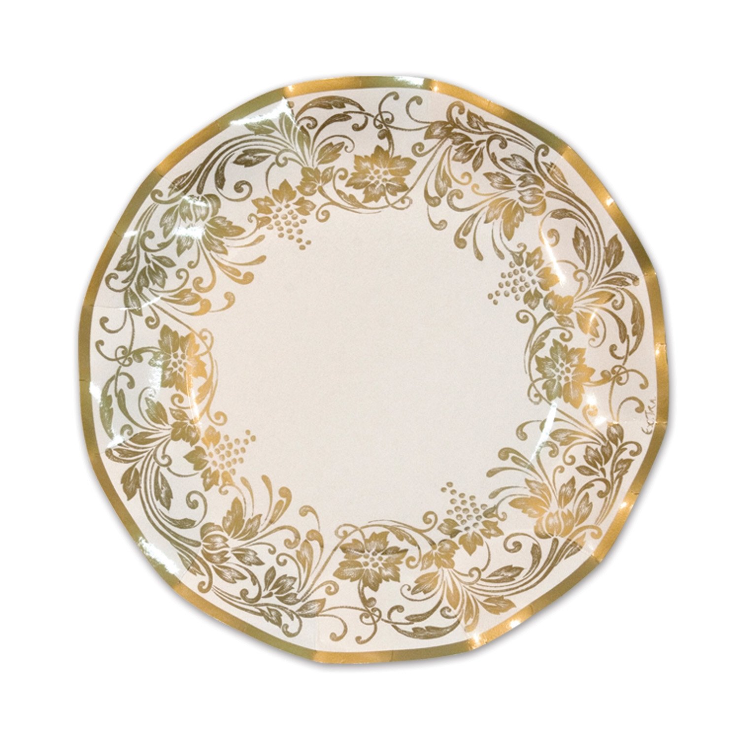 Traditional Gold Small Plates (10 Pack) - Elegant Appetizer Dishes for Parties, Weddings & Special Events