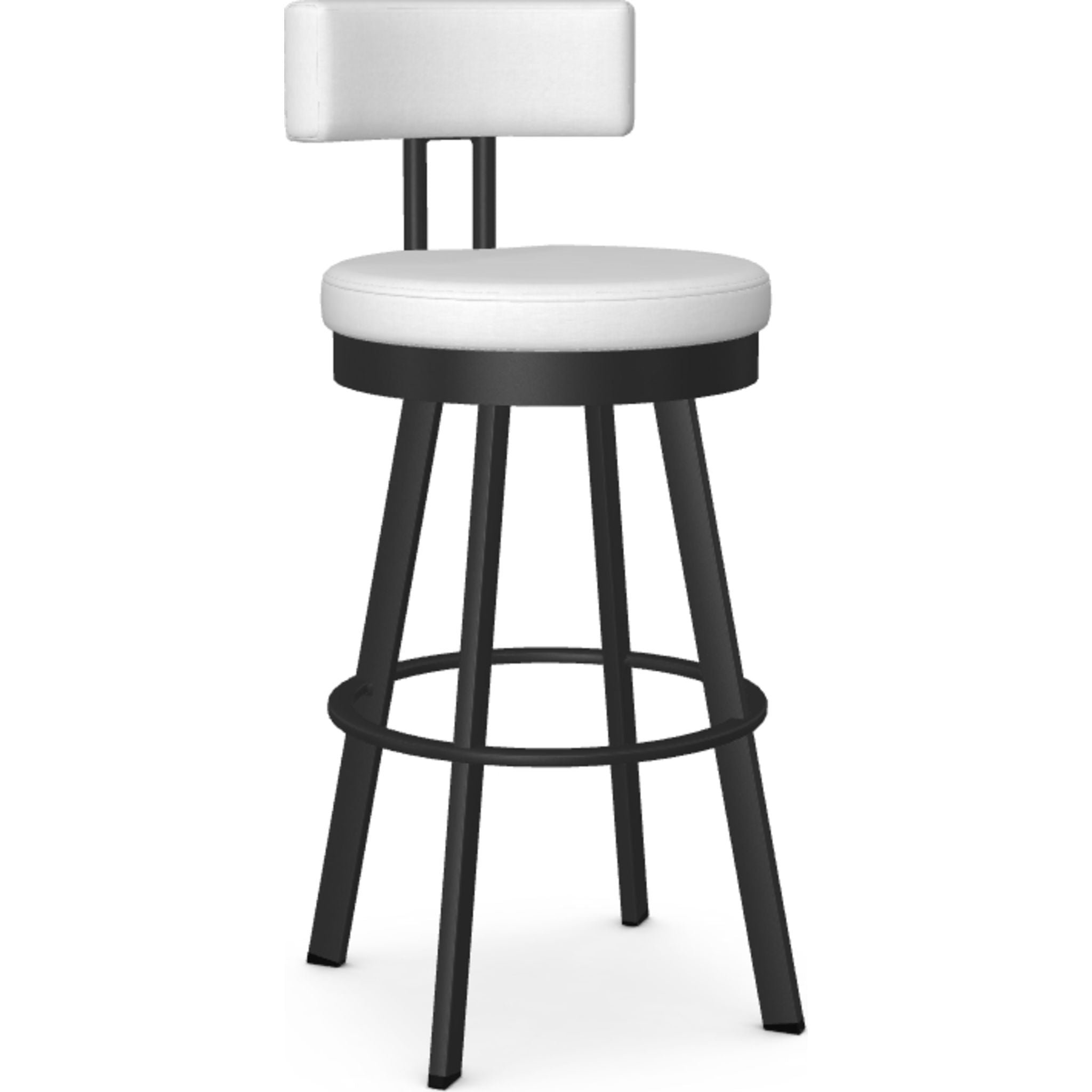Bar Height Stool with Backrest - Modern Moon & Black Coral Finish - 30
