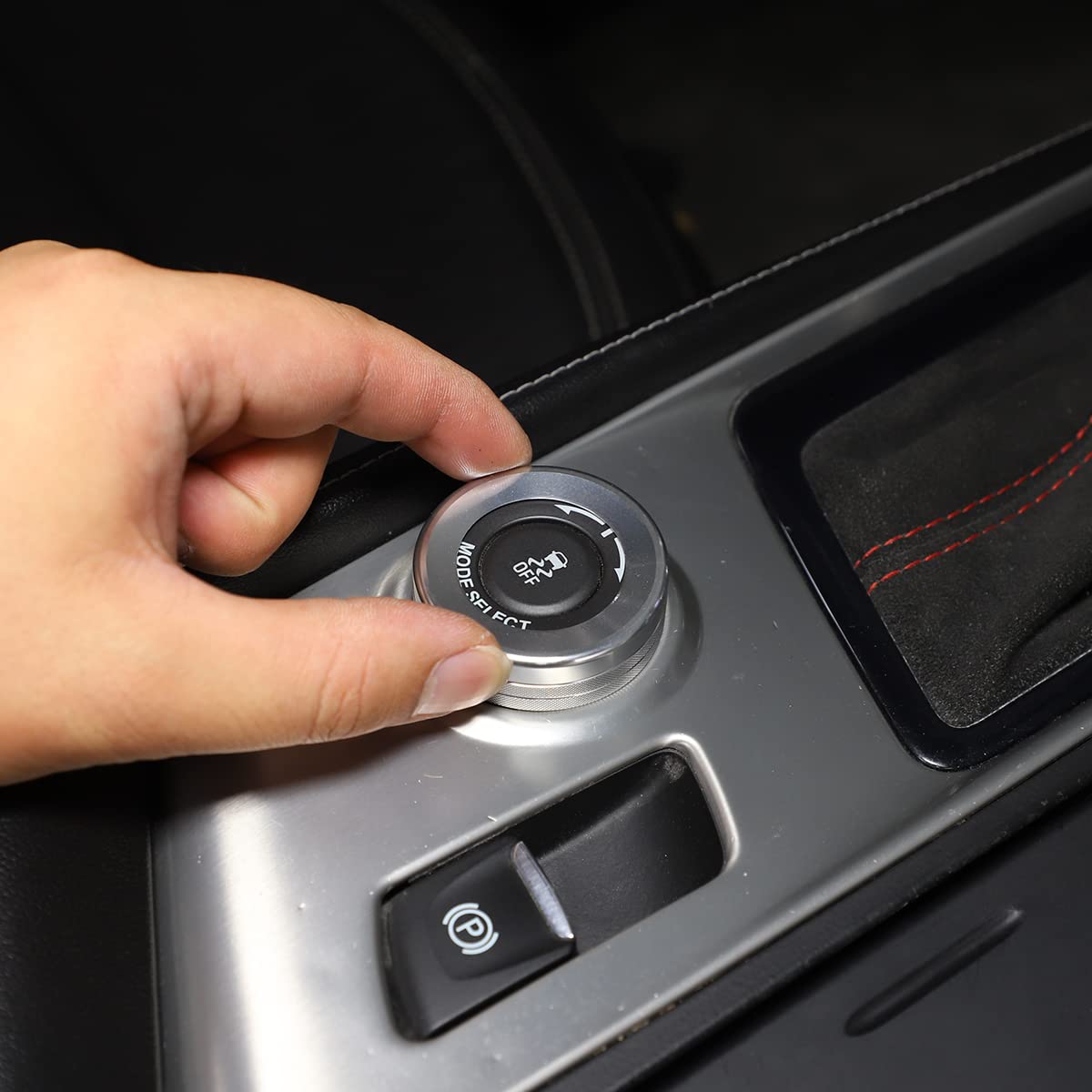 2014-2019 Chevy C7 Corvette Aluminum Interior Trim - TINKI Brightness Adjustment Dial & Driving Mode Knob Ring (1PC Silver) | Dashboard Accessories for Enhanced Driving Experience & Car Customization