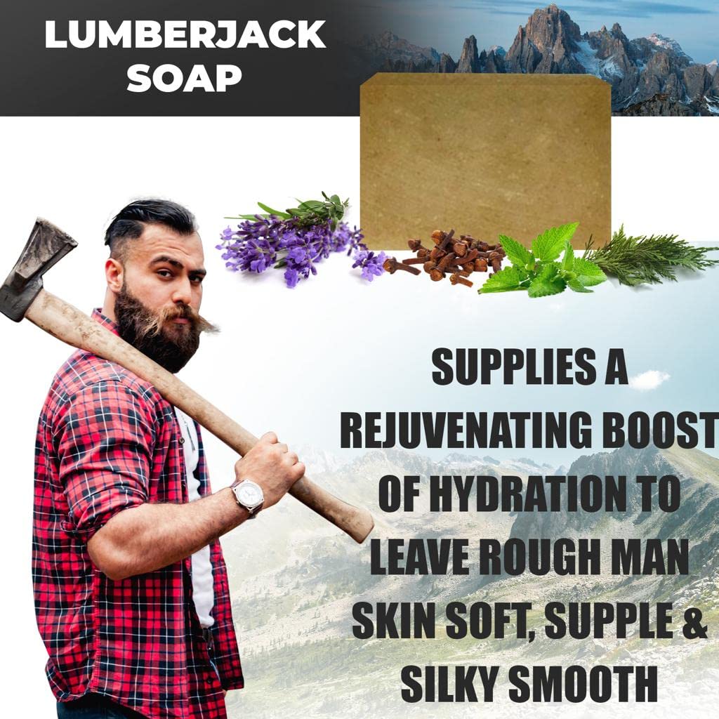 **Men's Natural Handmade Soap Gift Set - 4 Scented Bar Soaps for Face & Body Wash (Pine Tar, Alpine Sage, Cedar Citrus, Bay Rum) - Perfect for Gifts, Travel & Daily Skincare**