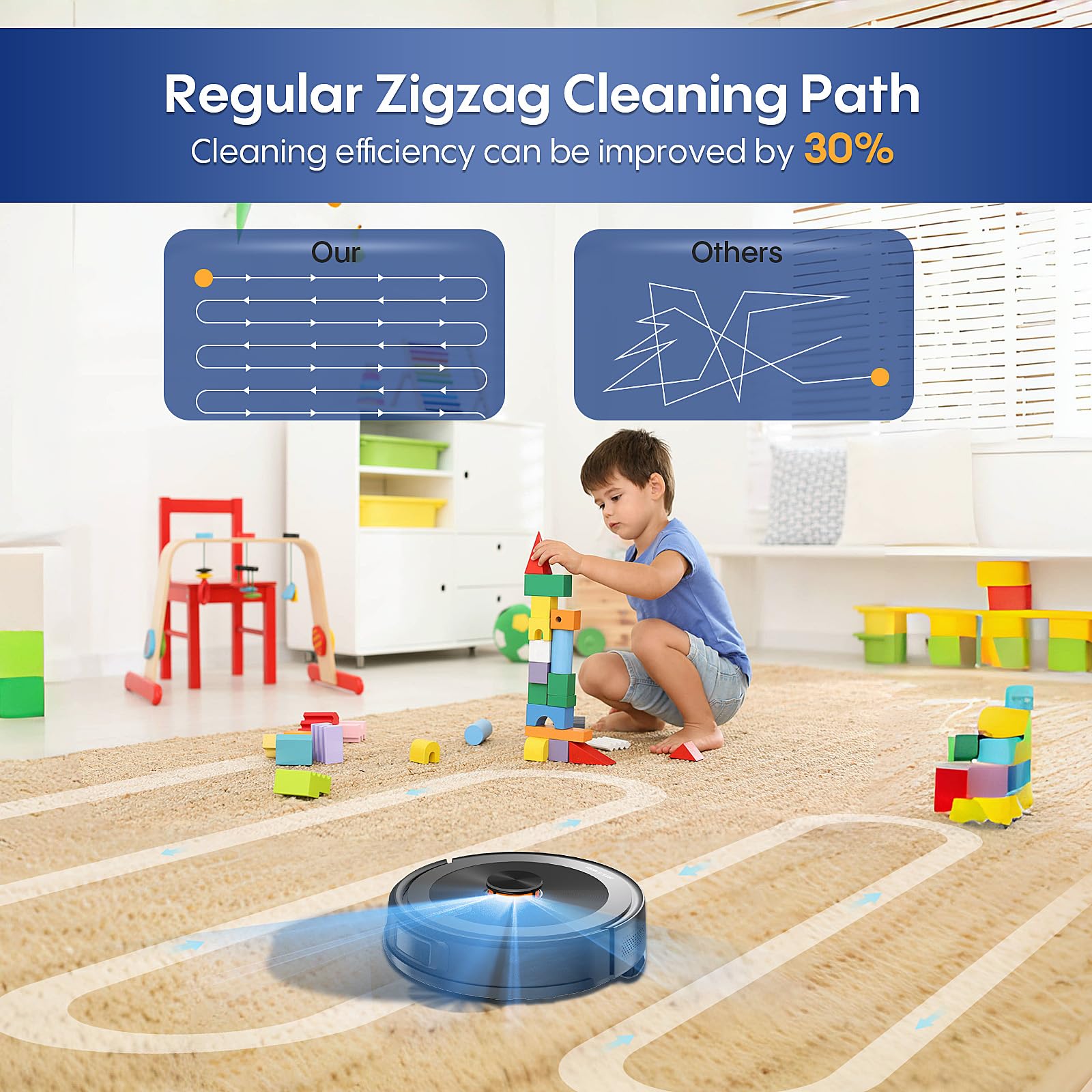 Bagotte Robot Vacuum and Mop Combo with LiDAR Navigation - 4000Pa Strong Suction, Smart Mapping & No-Go Zones - Ideal for Pet Hair, Hard Floors & Carpets - Perfect for Home Cleaning, Office Spaces & Large Areas