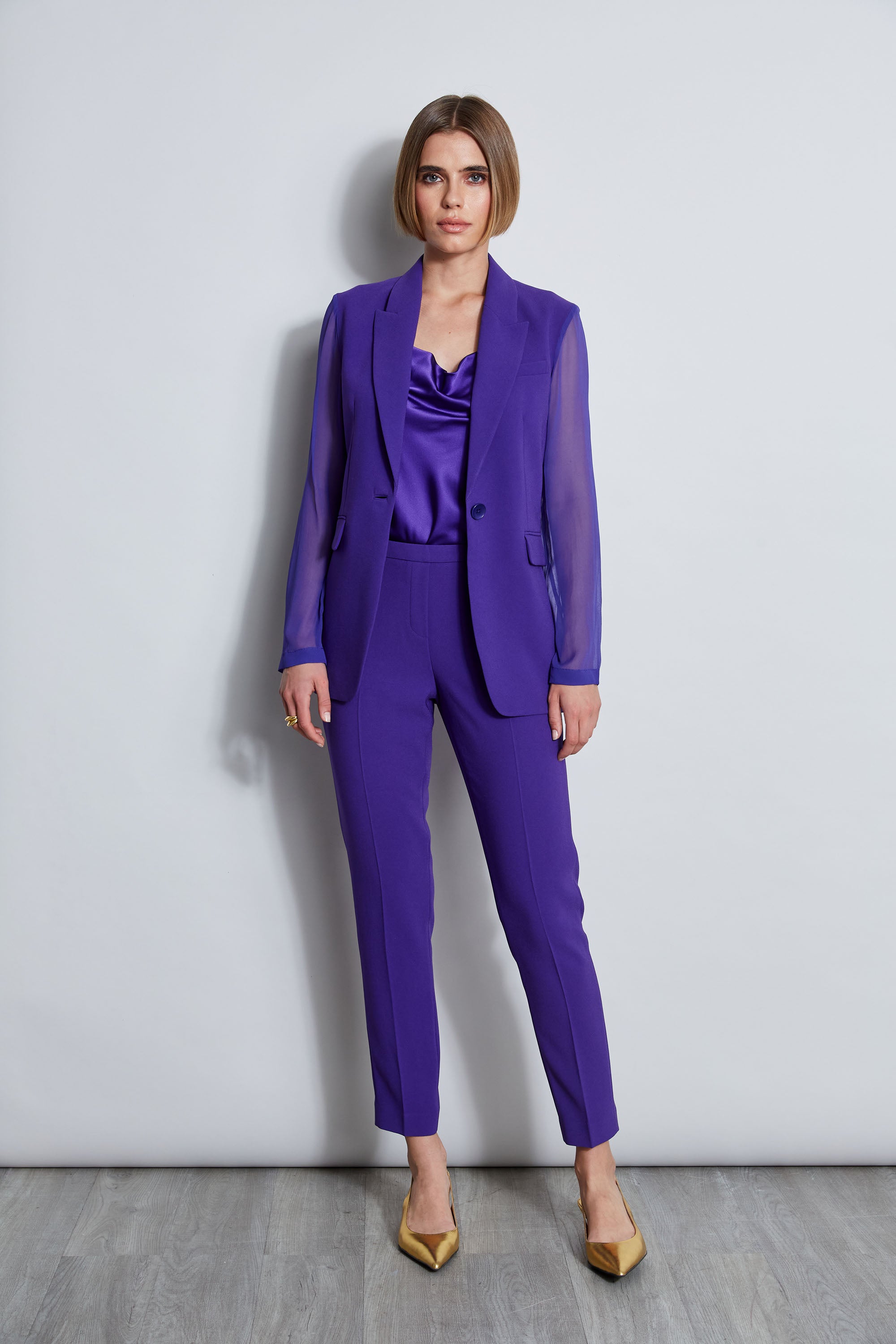 Slim Fit Crepe Pants for Women - Comfortable Stretchy Trousers for Work, Office & Casual Wear | Flattering High Waist Design