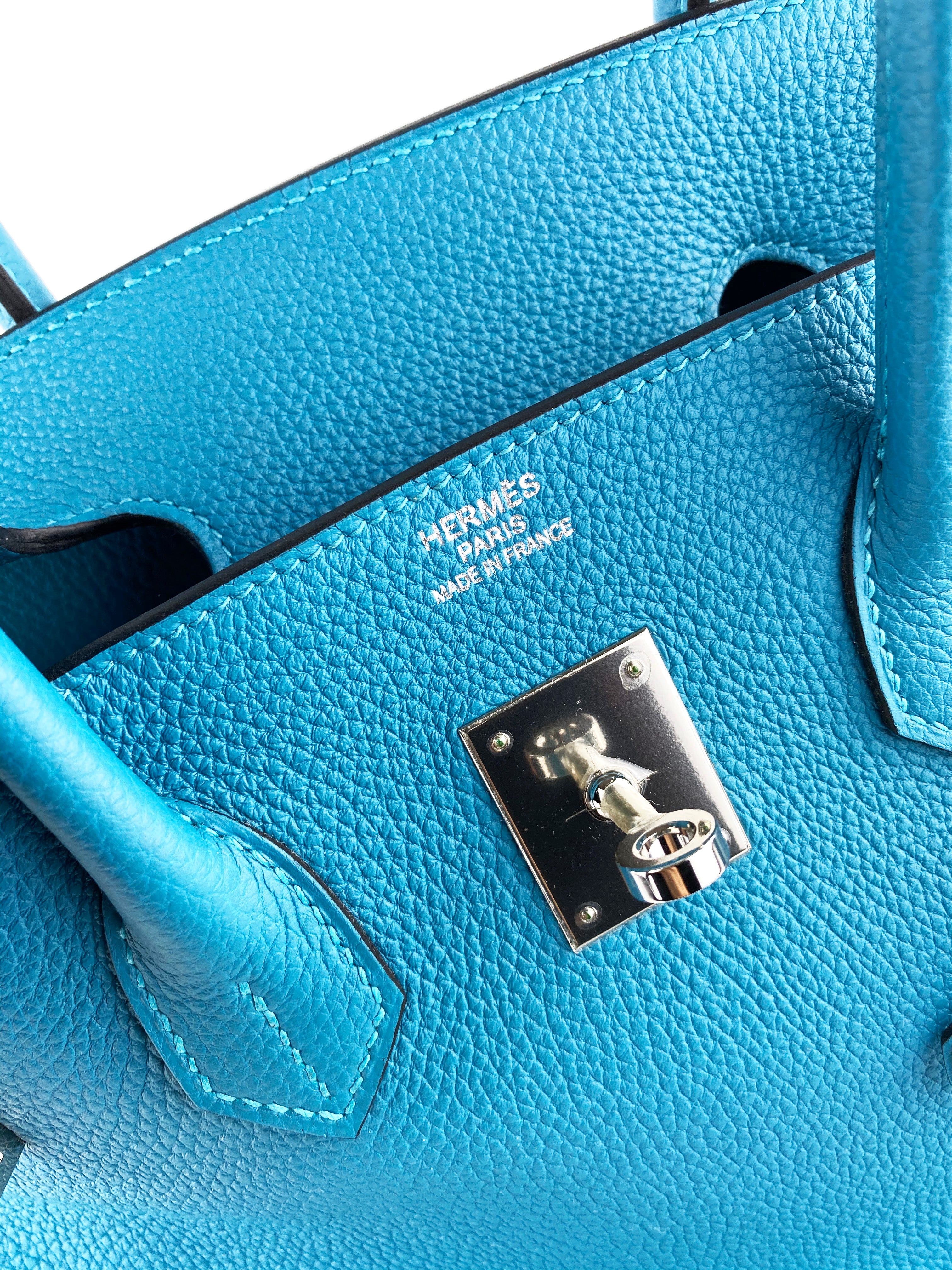 Authentic Hermes Birkin 35 Handbag in Turquoise Togo Leather - Luxury Designer Shoulder Bag for Women, Perfect for Work, Travel & Special Occasions