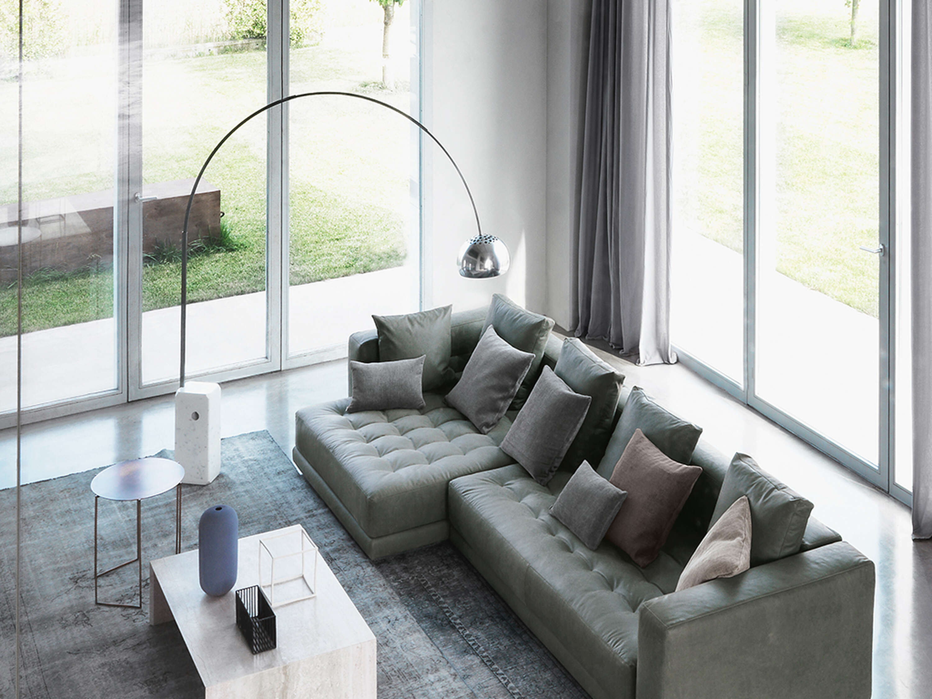 Flos Arco Floor Lamp - Modern Adjustable LED Floor Light for Living Room, Bedroom & Office - Dimmable Standing Lamp with Arch Design for Home Decor