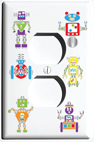 Robot Outlet Cover - Kids Wall Decor for Nursery & Playroom Safety
