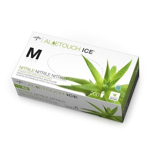 Aloetouch Ice Green Nitrile Gloves - 200 Count Box, Powder-Free, Disposable, Latex-Free, Textured Grip - Perfect for Medical, Food Service, Cleaning & Tattoo Parlors