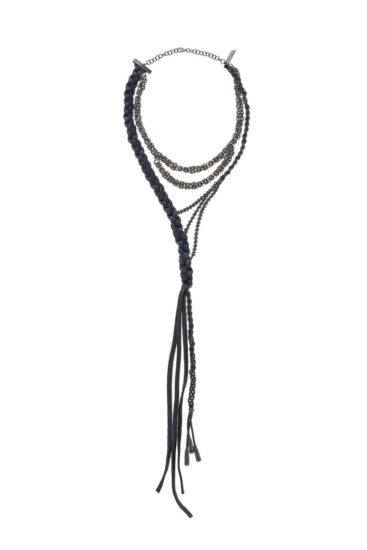 Handmade Cow Leather & Brass Black Void Necklace - Boho Chic Jewelry for Women, Perfect for Layering and Everyday Wear