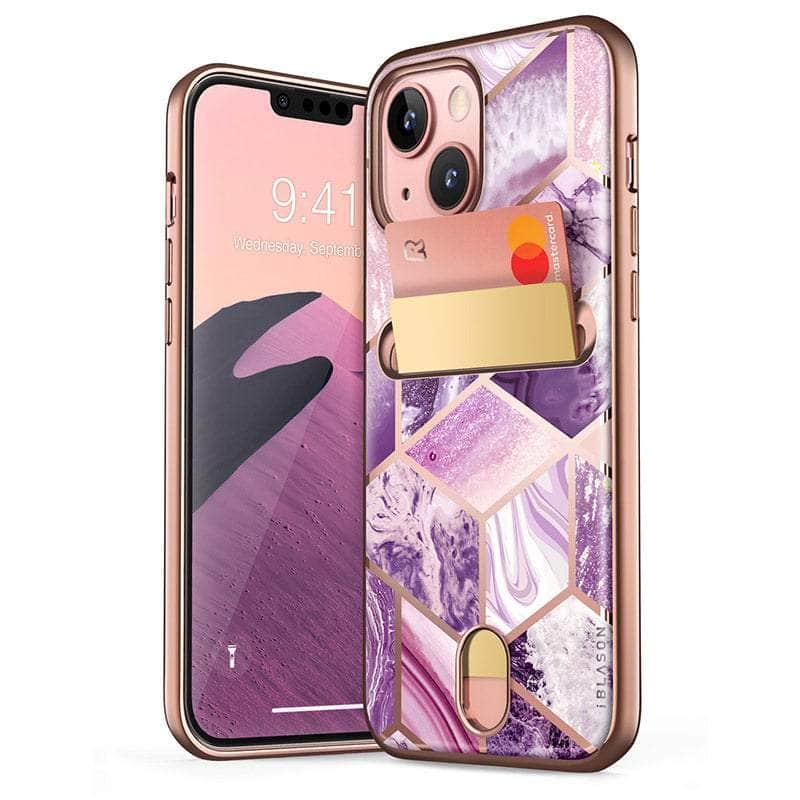 I BLASON iPhone 13 Cosmo Slim Designer Wallet Case with Card Holder - Perfect for Everyday Use, Travel & Business (Compatible with iPhone 13)