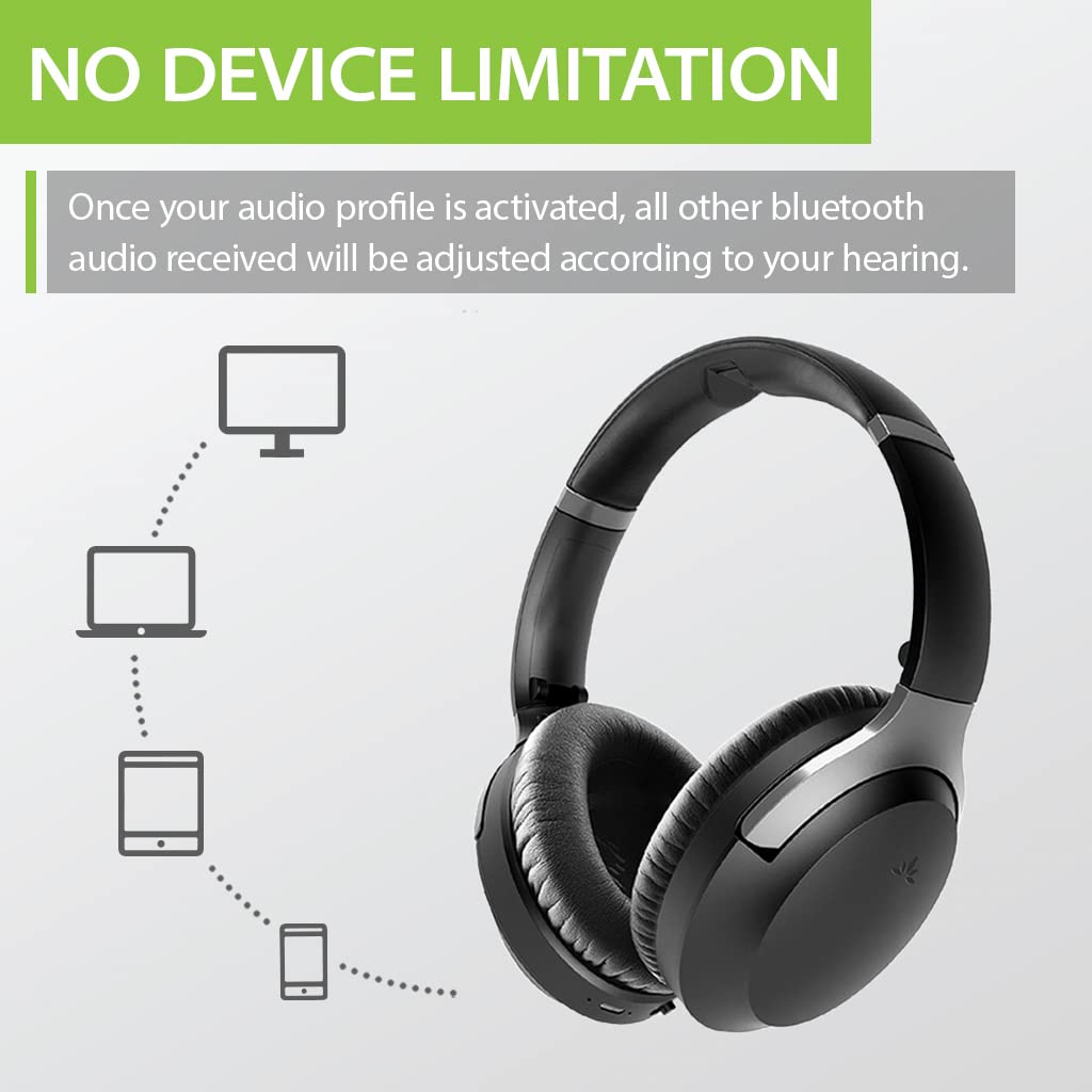 Avantree Oasis Plus & Aria Me: aptX Low Latency & HD Bluetooth Transmitter for TV - Wireless Headphones with Personalized Sound App, Active Noise Cancelling, Charging Stand - Perfect for Home Theater, Gaming & Music Streaming