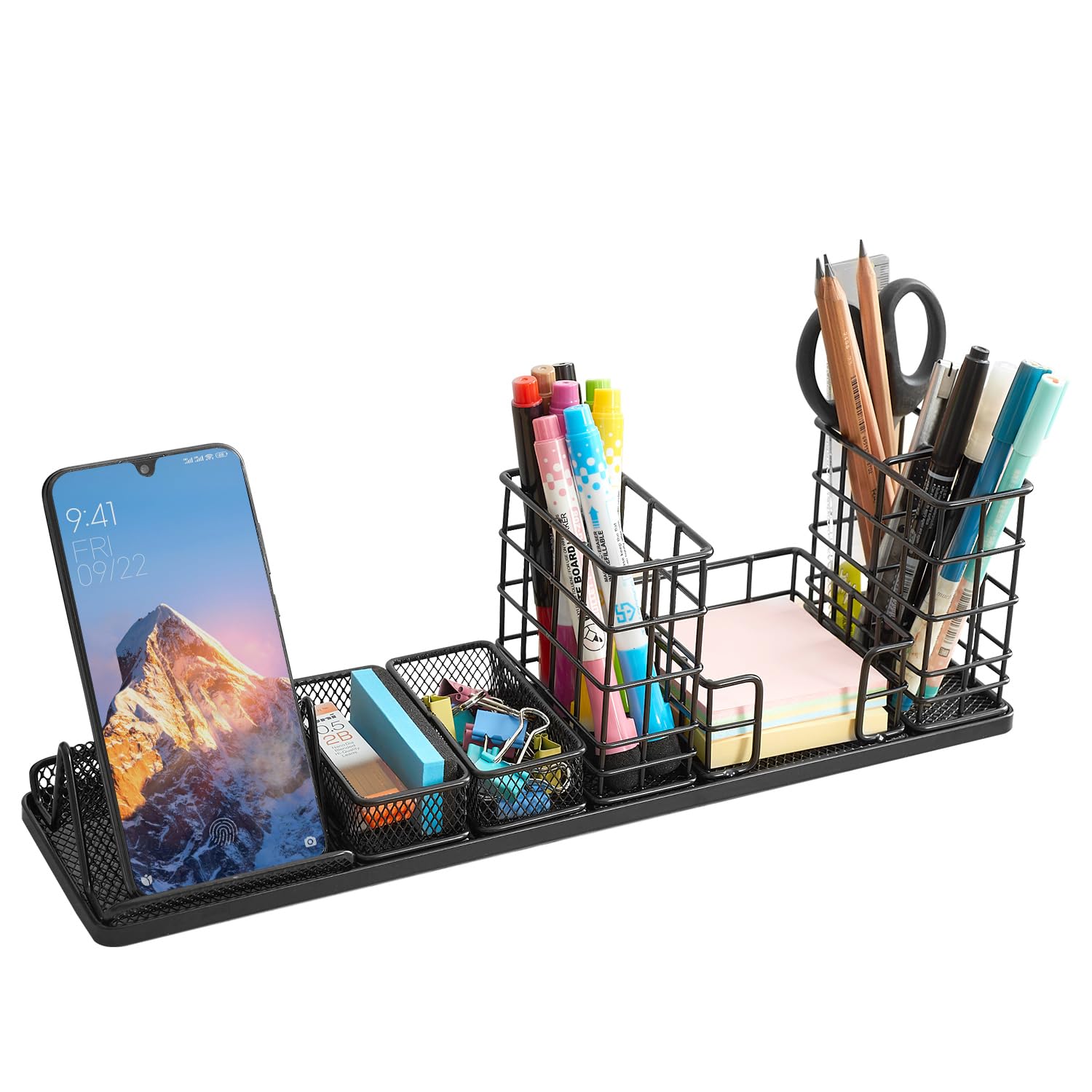 TSJ Office Desk Organizer - Premium DIY Desk Organizer with Pen Holder, Phone Stand & Storage Compartment | Perfect for Home Office, Study & Workspace Organization