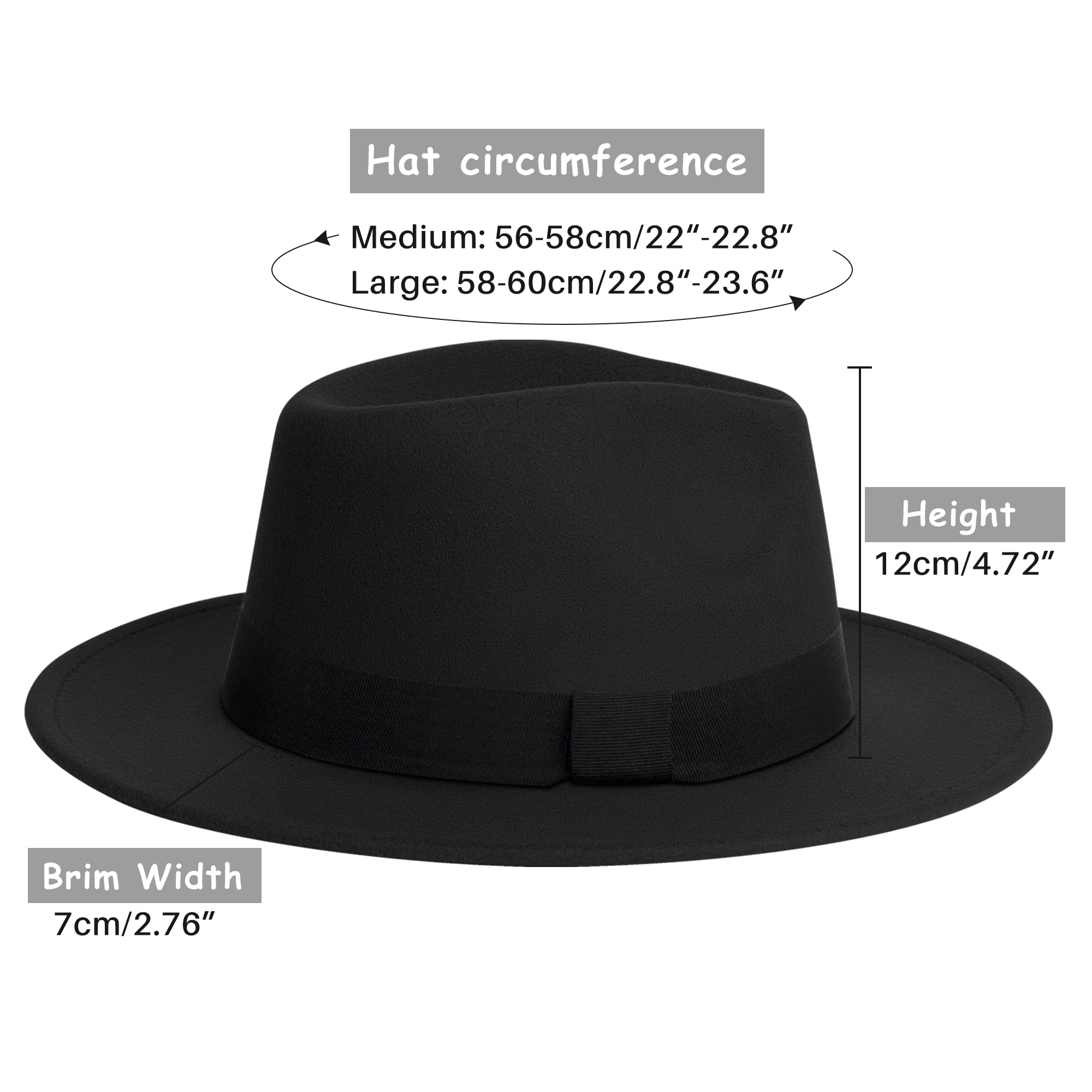 Stylish Wide Brim Fedora Hat for Women & Men - Classic Two-Tone Felt Panama Hat for Summer, Beach, Outdoor Events & Fashion Accessories