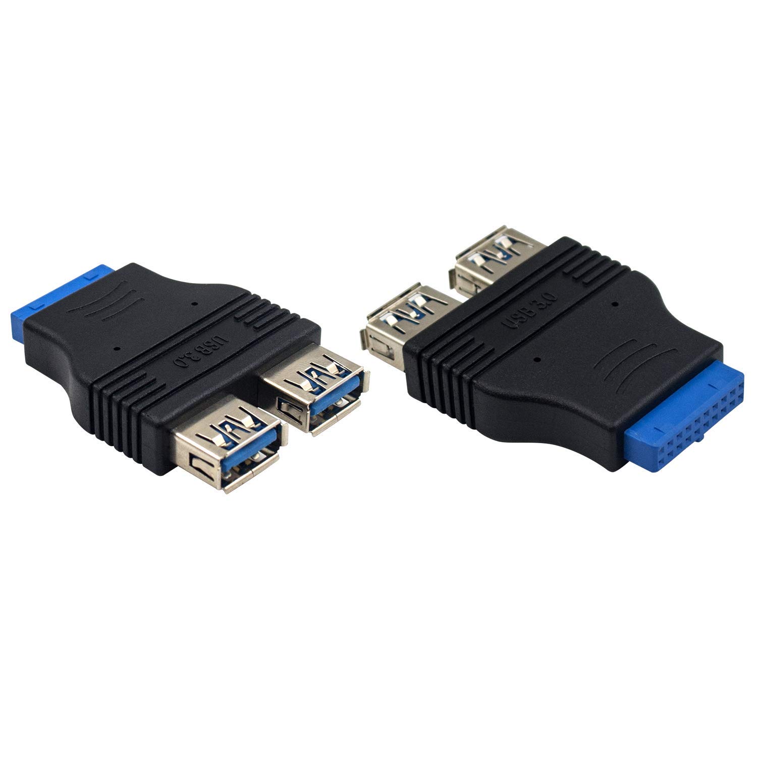 Duttek USB 3.0 to USB 2.0 Motherboard Adapter, 20-Pin Internal Splitter, Blue, Compatible with Windows, Ideal for PC Builds and Upgrades