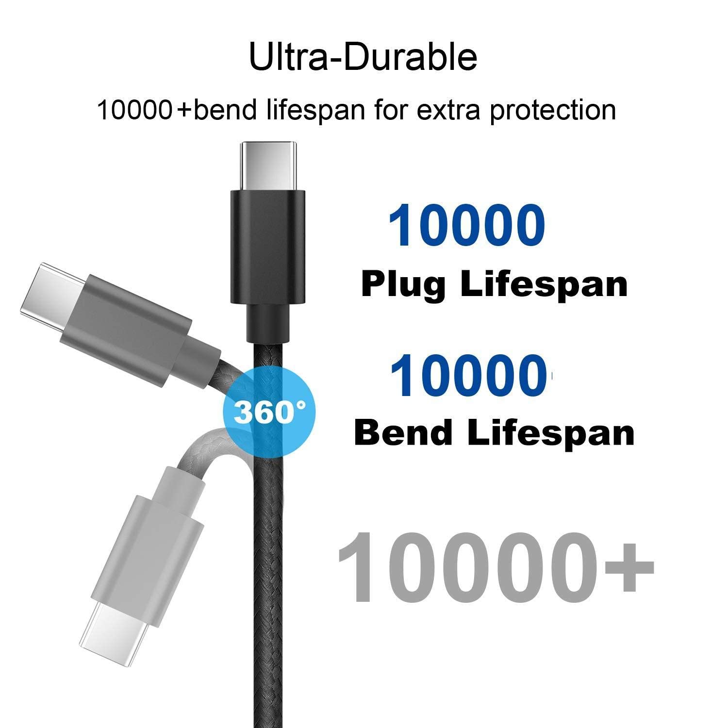 Fast Charging USB C Cable for Nokia G50/G20/G21/G11/G10/X20/X10/6/8/3 - 3.3ft (1m) Black - High-Speed Sync & Charging Cord for Android Phones - Perfect for Home, Office & Travel