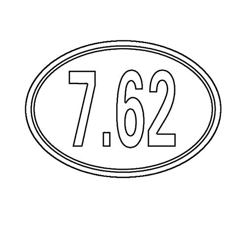 EW Designs Oval 7.62 Sticker Decal - Vinyl NATO 762 Bumper Sticker for Cars & Trucks - 5 Inch Waterproof Vinyl Decal - Perfect for Gun Enthusiasts, Military Supporters & Outdoor Adventures