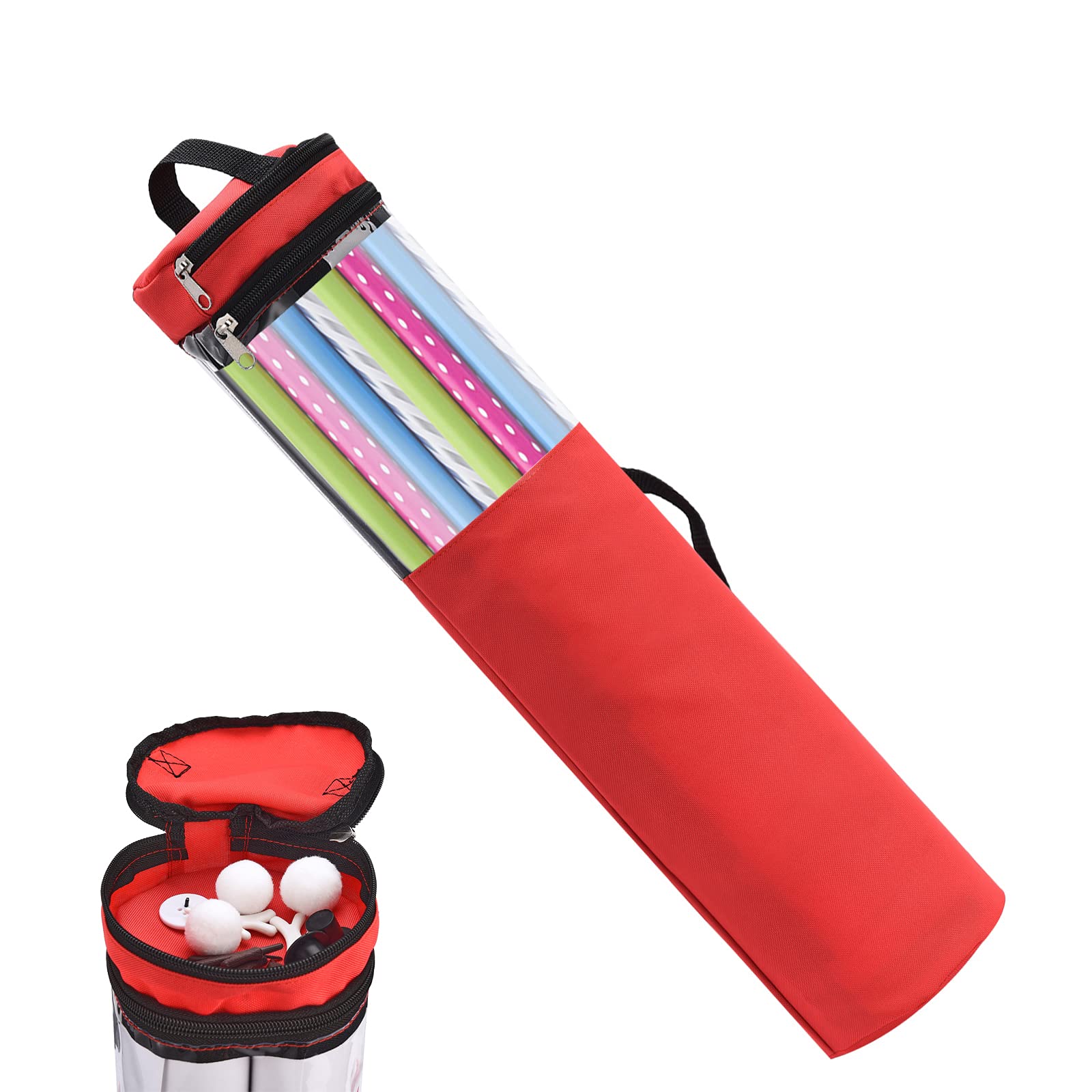 SLDHFE Christmas Wrapping Paper Storage Bag - Under Bed Gift Wrap Organizer with Ribbon & Bow Compartments (Fits 40-Inch Rolls) - Perfect for Holiday Gift Wrapping & Home Organization