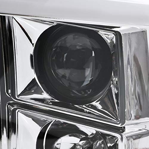 Clear Lens Chrome Bezel LED Light Bar Projector Headlights Compatible with RAM 1500 (2009-2018) & RAM 2500/3500 (2010-2018) - DRL Daytime Running Lights for Enhanced Visibility & Style
