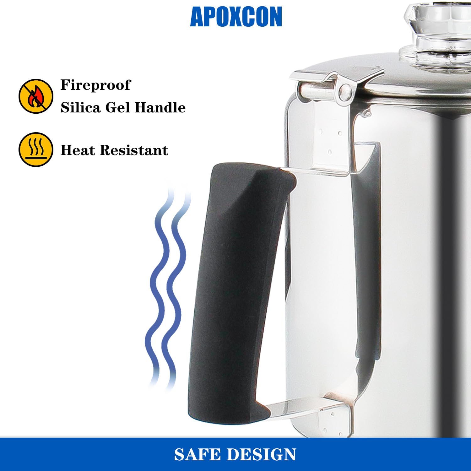 Premium Stainless Steel Stove Top Percolator Coffee Maker - 6 Cup Camping Coffee Pot with Borosilicate Glass Knob & Heat-Resistant Handle for Campfire, Induction Cooker & Home Use - Durable Multi-Use Coffee Brewer for Outdoor Adventures & Daily Brewing