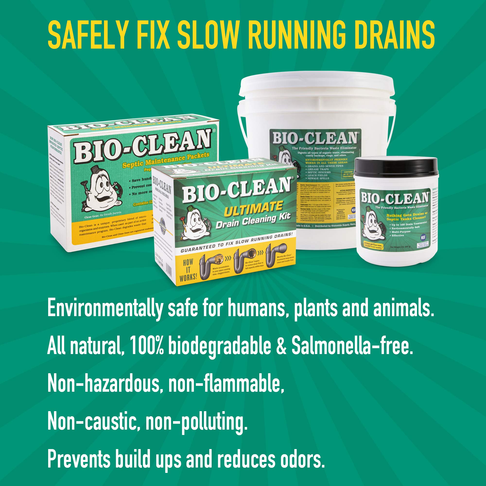 **25lb Bulk Drain Septic Bacteria - Natural Drain Cleaner for Septic Tanks, Grease Traps & Pipes | 100% Guaranteed, No Harsh Chemicals | Removes Fats, Oil & Grease | Ideal for Home, RV & Commercial Use**