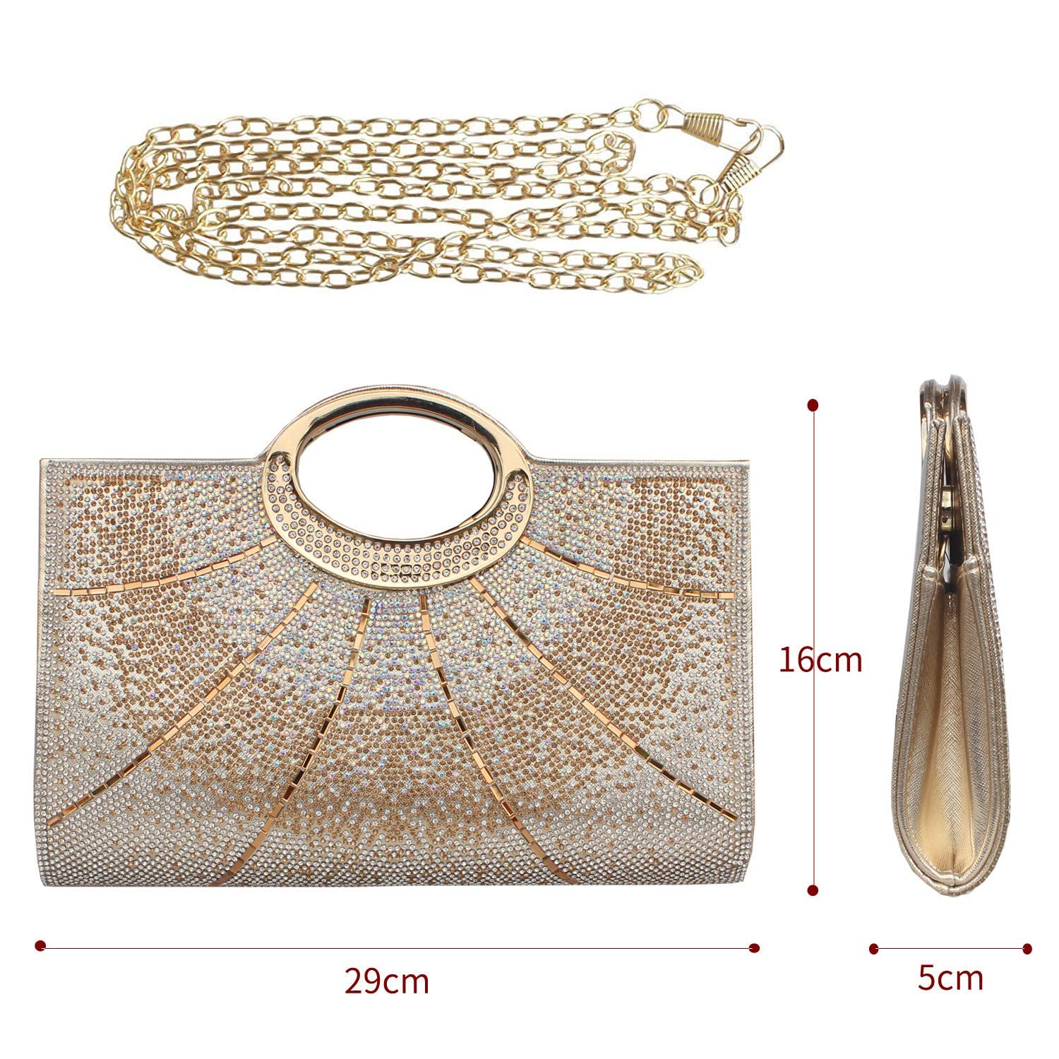 Sparkly Rhinestone Clutch Purse for Women - Elegant Evening Bag for Wedding, Party & Cocktail Events | Perfect Prom, Bridesmaid & Formal Occasion Accessory
