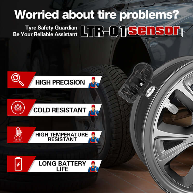 LAUNCH® X431 RF Sensor 315MHz 433MHz TPMS Tire Pressure Monitoring System Sensor - Compatible with Most Vehicles for Easy Tire Pressure Check & Maintenance