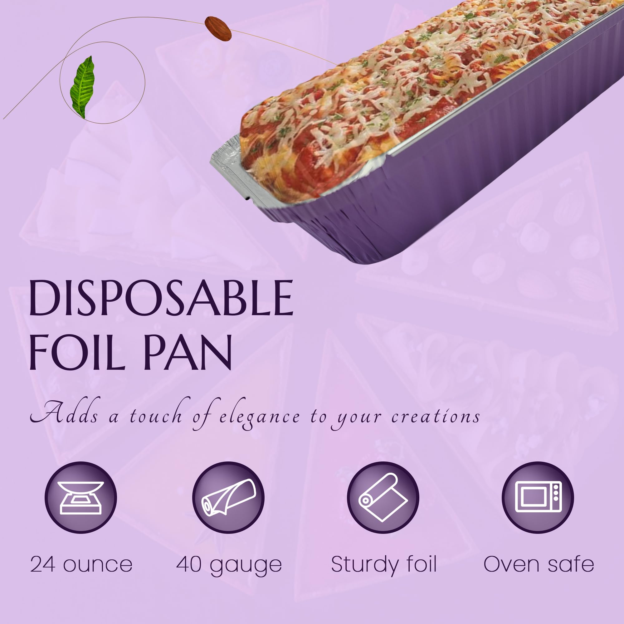 KitchenDance 1.5 LB Colored Aluminum Foil Oblong Pans with Plastic Lids - Durable Shallow Foil Containers for Cooking, Baking, Freezing & Food Storage - Perfect for Commercial Kitchens, Home Use, Meal Prep & Party Serving (6417P)