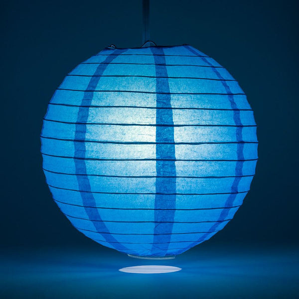5 Pack 8 Inch Turquoise Round Paper Lanterns with Even Ribbing - Chinese Hanging Decor for Wedding, Party & Home Decoration | Perfect for Asian-Themed Events, Baby Showers & Festival Celebrations