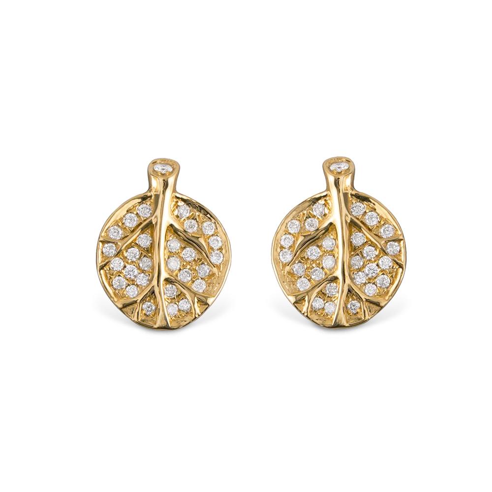 Exquisite Botanical Leaf Earrings with Genuine Diamonds | Elegant Nature-Inspired Jewelry for Women | Perfect for Weddings, Parties & Everyday Wear