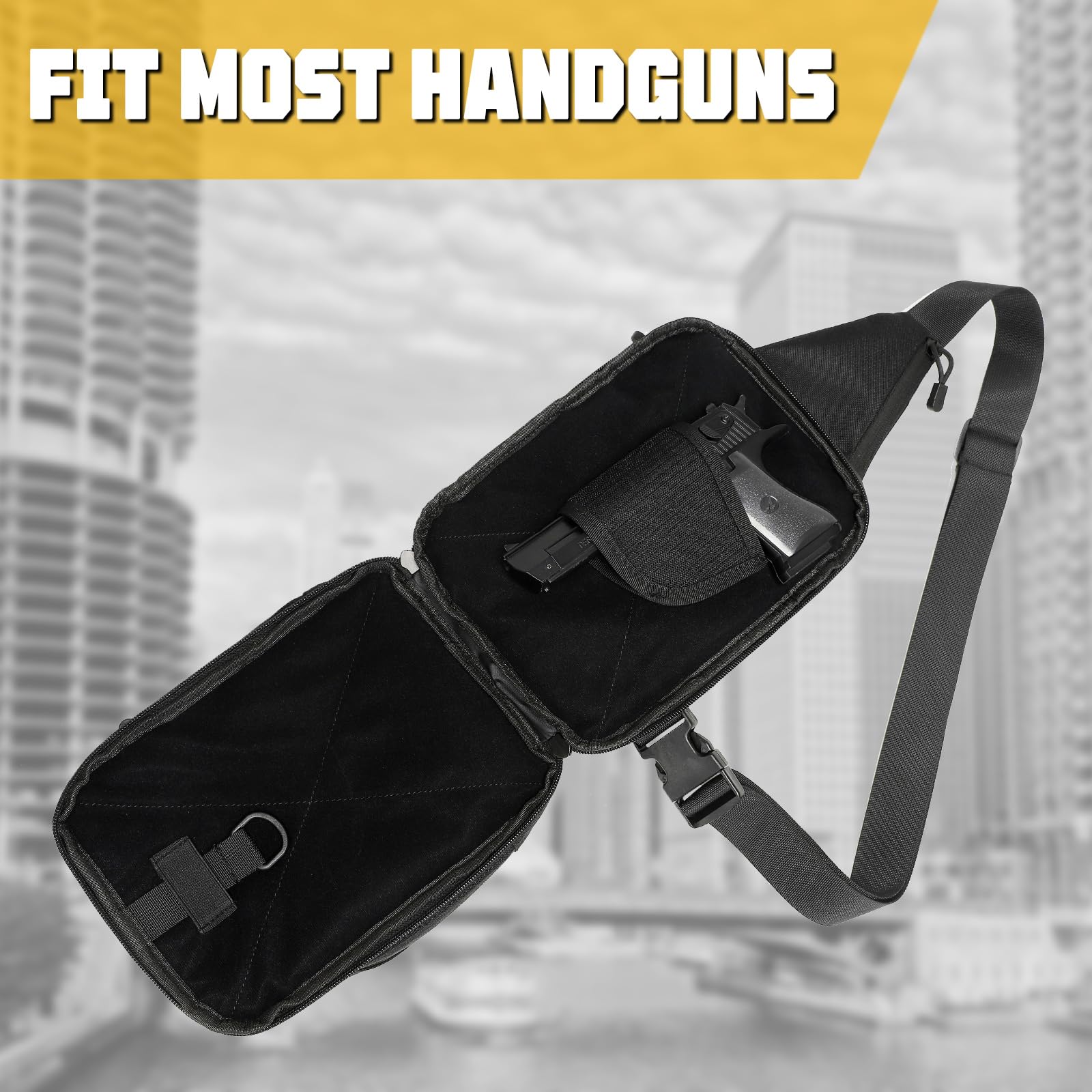 Men's Sling Bag - Durable Crossbody Shoulder Bag for EDC, Gun Concealment & Travel | Perfect for Outdoor Adventures, Commuting & Tactical Use