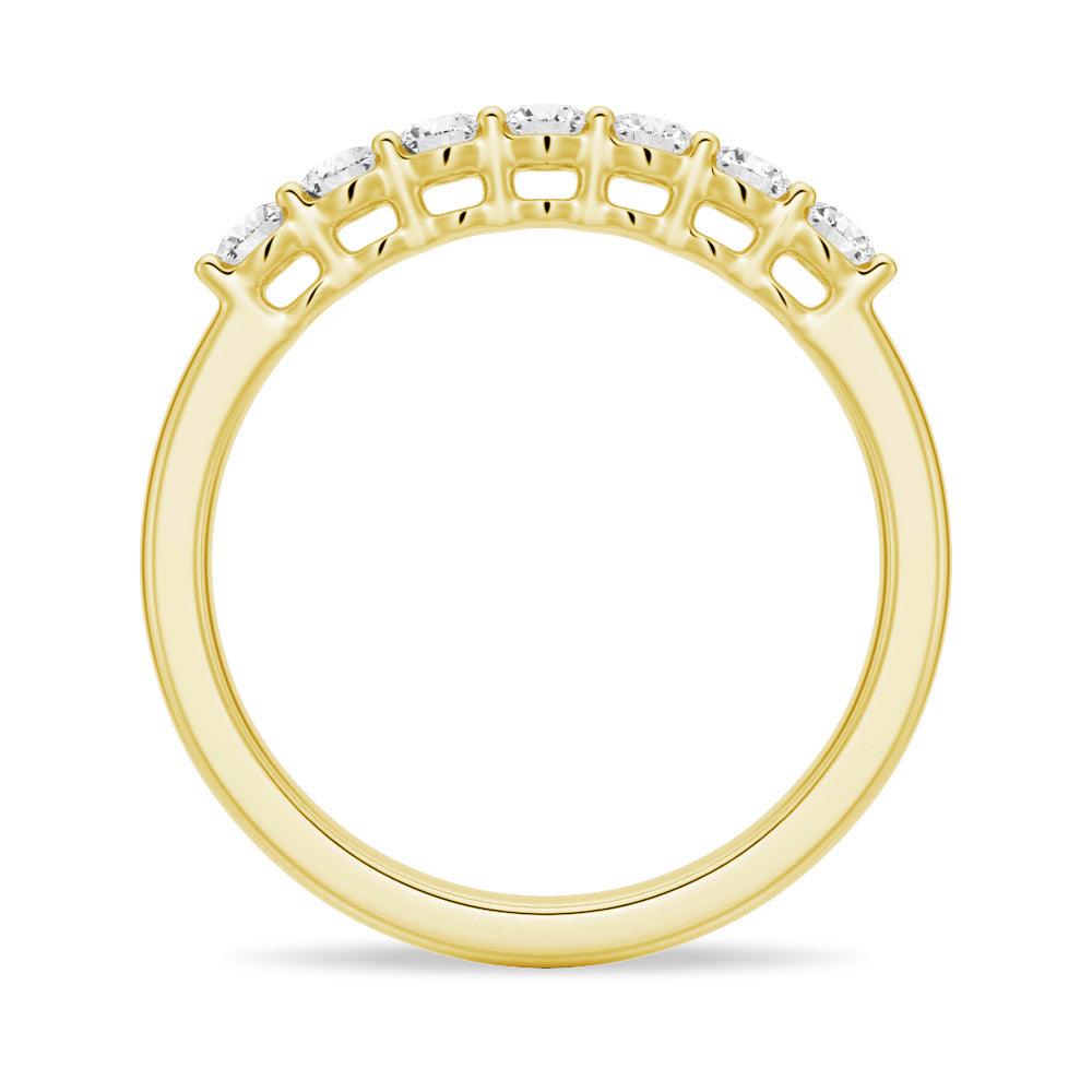 2.5mm 7 Stone French Pave Moissanite Wedding Band for Women - Durable & Sparkling Engagement Ring, Anniversary Gift, Bridal Jewelry - Perfect for Weddings, Proposals & Special Occasions