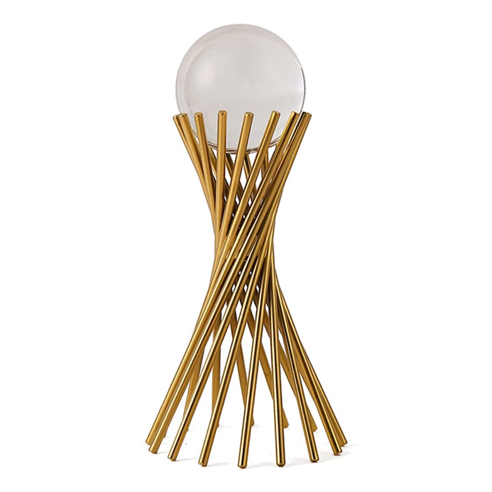 ROPALIA Modern Metal Crystal Ball Handicraft - Elegant Home Decoration with Metal Stand | Perfect for Living Room Centerpiece, Wedding Decor & Feng Shui Gifts