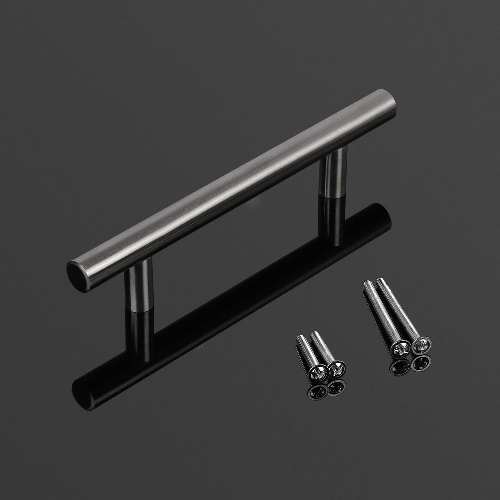 Brushed Nickel Cabinet Pulls 4 Inch - 12 Pack for Kitchen & Dresser