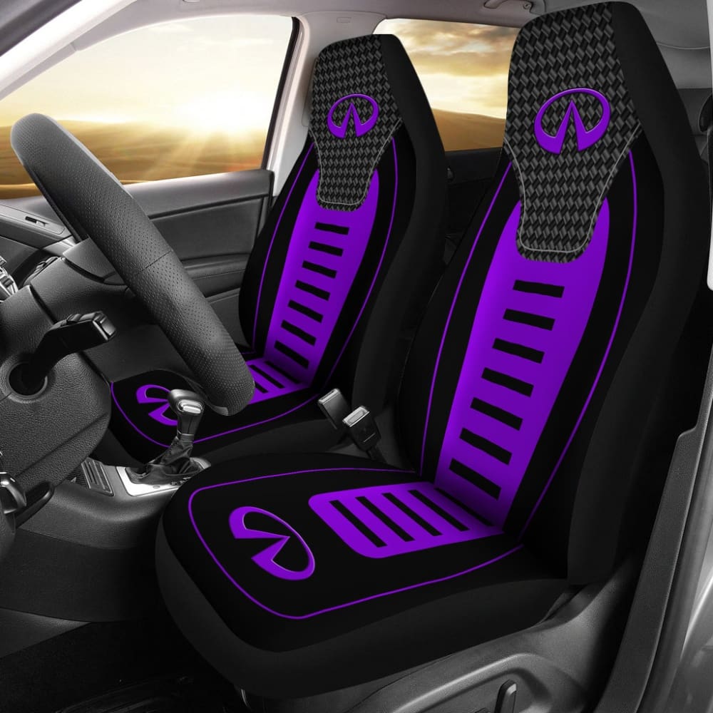 Custom Black & Purple Infinity Car Seat Covers - Universal Fit for Most Vehicles - Premium Protection & Style Upgrade - Perfect for Daily Commutes, Road Trips & Car Enthusiasts