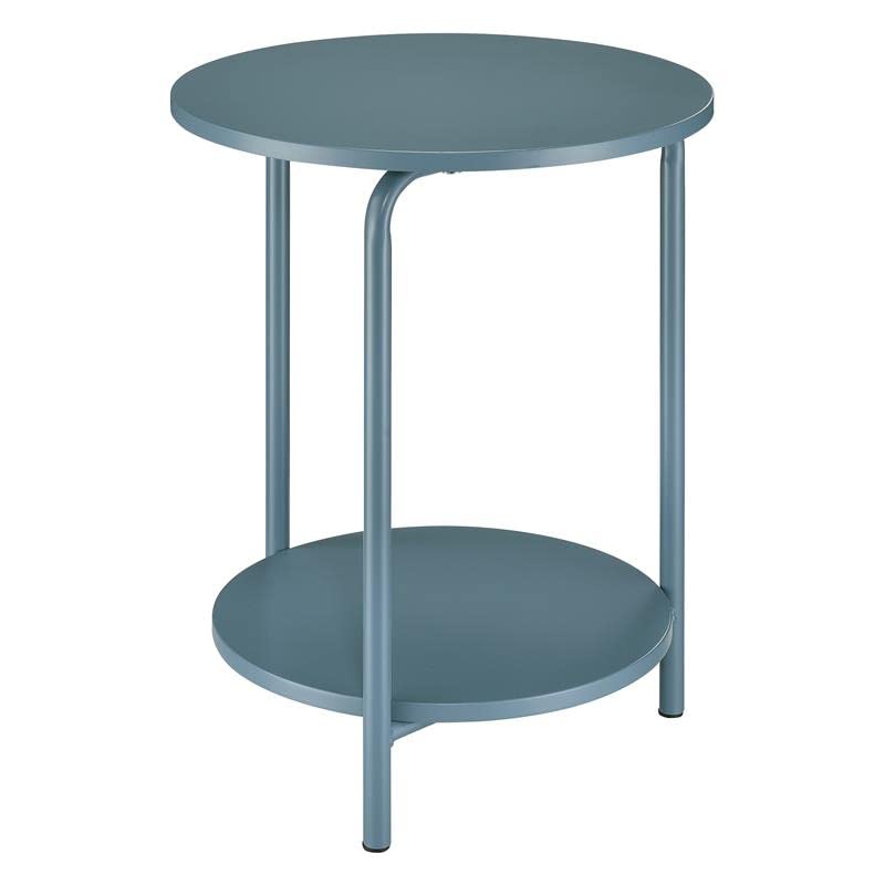 OS Home and Office Furniture Elgin Metal Accent Table in Bluestone - Modern Side Table for Living Room, Bedroom & Office Decor