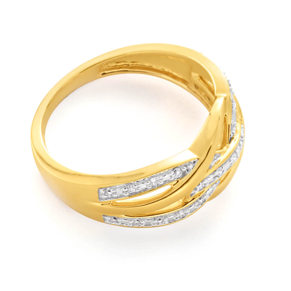 25 Brilliant Cut Diamond Ring in 9ct Yellow Gold - Elegant Engagement & Wedding Jewelry for Women