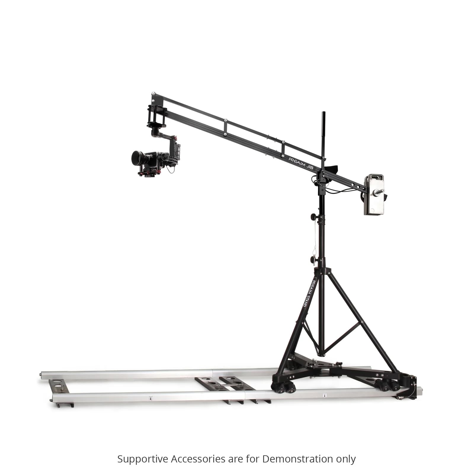 PROAIM 9ft Camera Crane Jib Arm for DSLR & Video Cameras up to 8kg/17.6lb - Compatible with 3-Axis Gimbals, Pan-Tilt & Fluid Heads, Tripods with 33mm Pipe/Mast - Perfect for Cinematic Shots, Wedding Videos & Professional Filmmaking (P-9)
