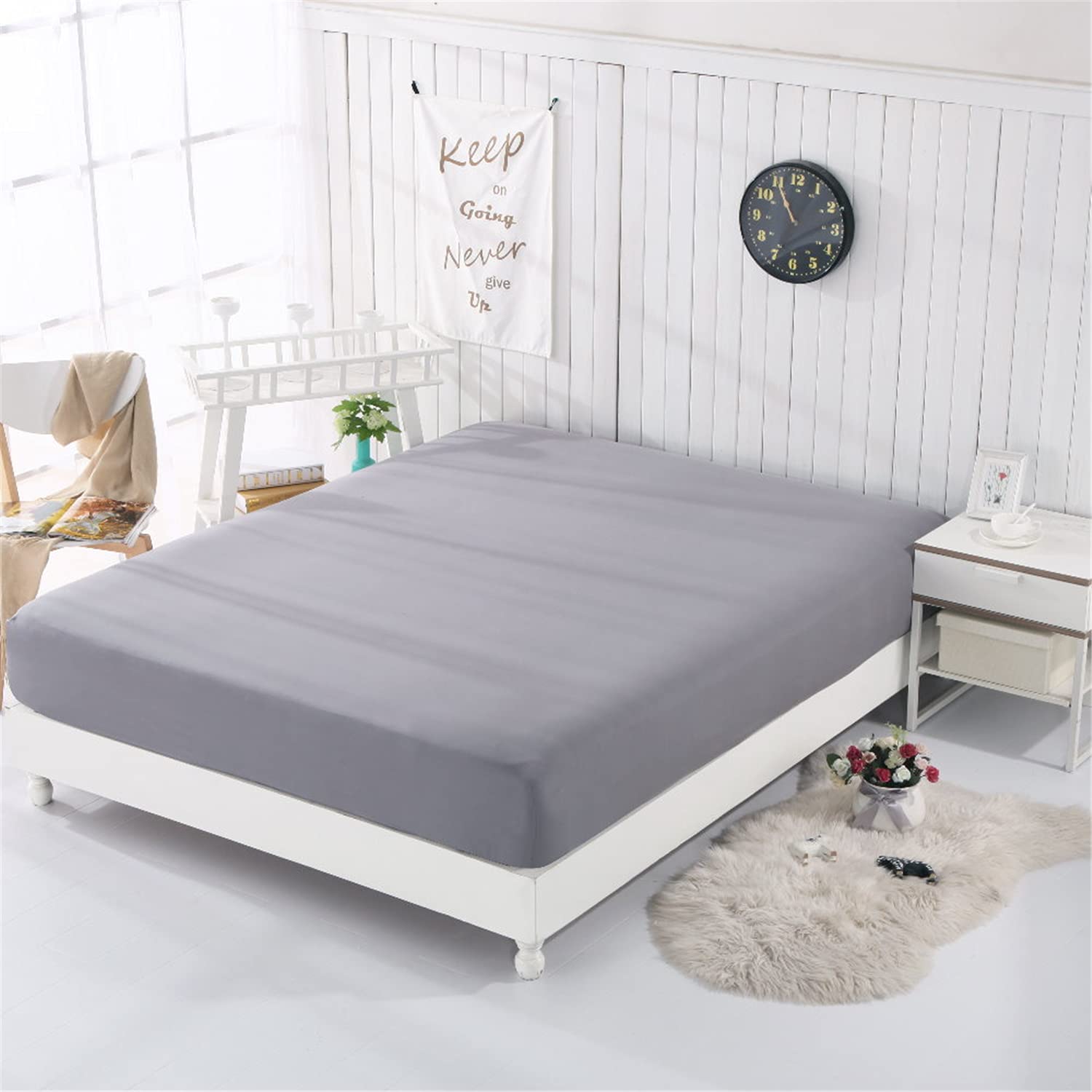 Earthing Grounding Fitted Sheet with Earth Connection Cable - Pure Silver Fiber Conductive Bed Sheet for Better Sleep & Pain Relief | Perfect for Home, Travel & Camping