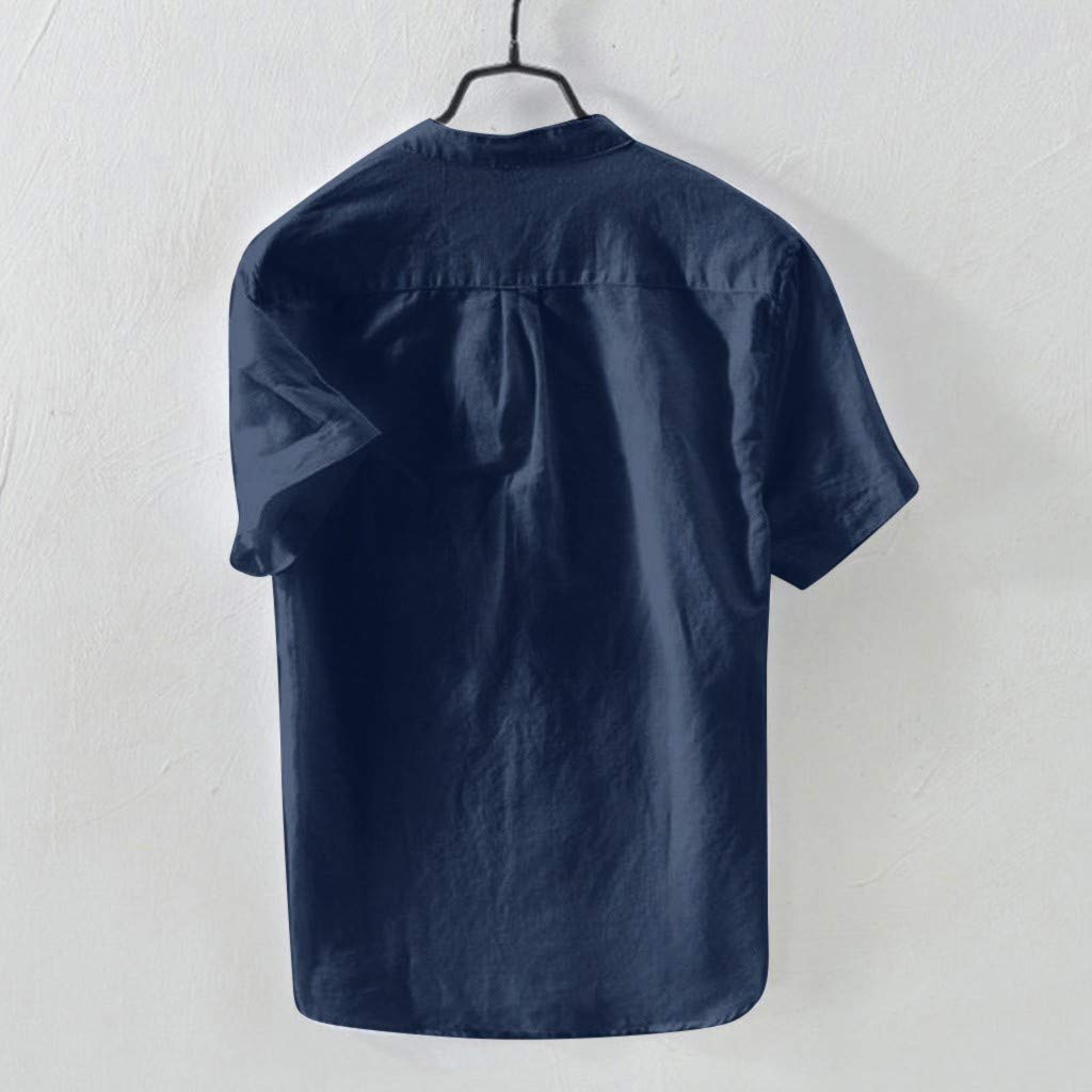 Men's Baggy Retro Button-Up Flannel Shirt - Short Sleeve Cotton Blend Solid White Top for Casual Wear & Outdoor Activities