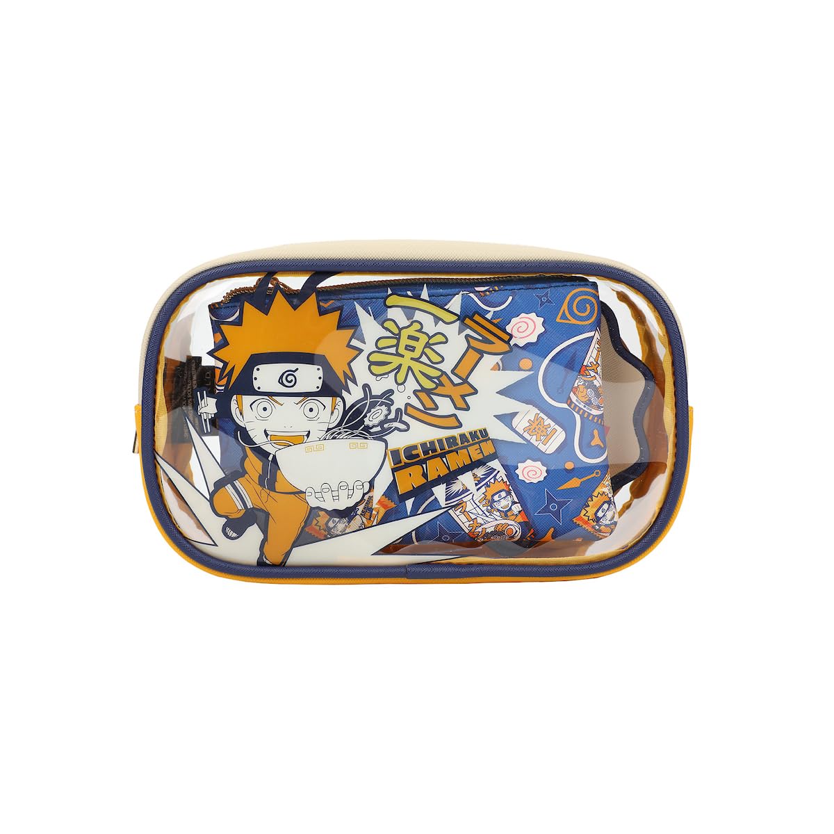 Naruto Ichiraku Ramen Travel Cosmetic Bags Set of 3 - Anime Themed Makeup Pouches for Toiletries & Accessories - Perfect for Travel, Gym, and School Organization