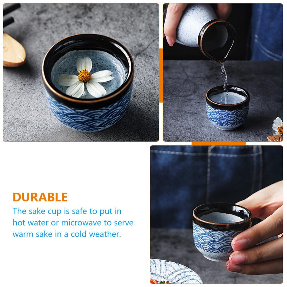 Yardwe 4-Piece Japanese Style Ceramic Tea & Sake Cup Set - Traditional Asian Tea Cups, Sake Mugs, and Coffee Cups for Home, Restaurant, and Gift Use
