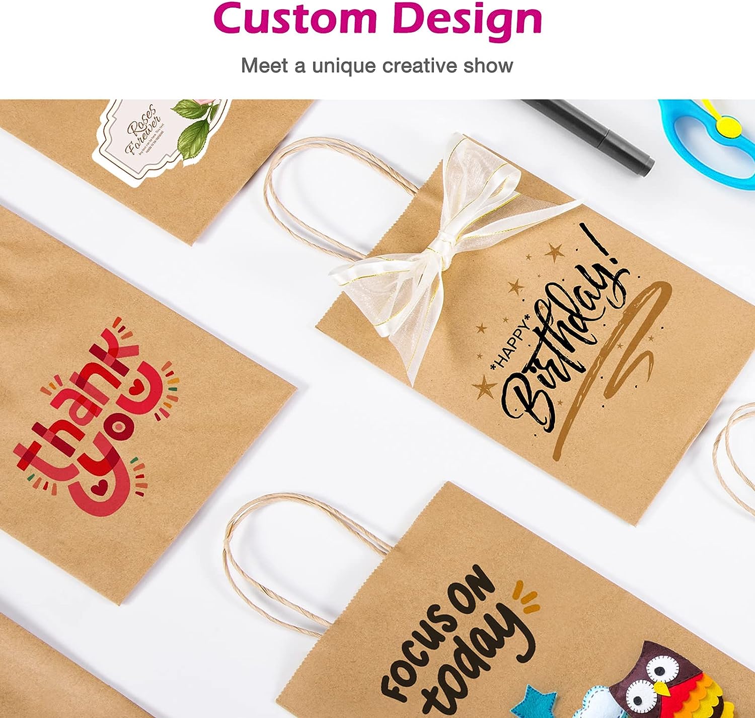 5.25x3.75x8 Inch Kraft Paper Gift Bags - Eco-Friendly Small Brown Paper Bags for Party Favors, Wedding, Birthday Gifts & Retail Packaging (Set of 50) | Perfect for Gift Wrapping, Favor Bags & Small Business Packaging