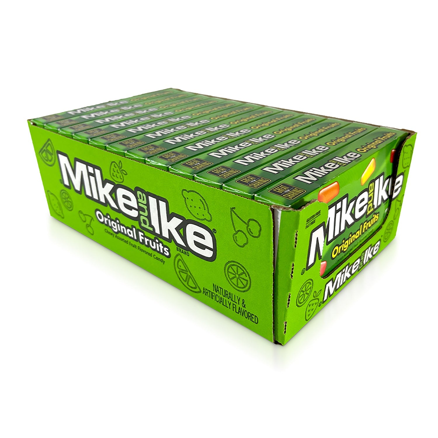 Just Born Mike & Ike Original Fruit Flavored Candy - 4.55oz Bags (Pack of 12) | Bulk Candy for Parties, Movie Nights & Office Snacks