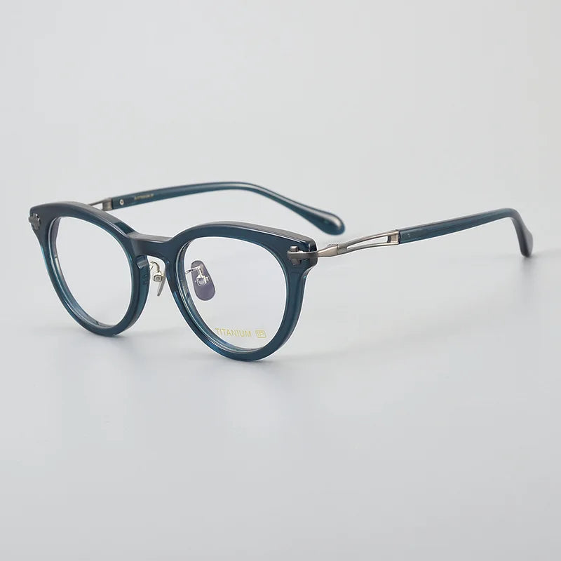 Stylish Black Acetate Unisex Oval Round Eyeglasses - Full Rim Thick Frame for Men & Women | Perfect for Reading, Driving & Fashion Accessories