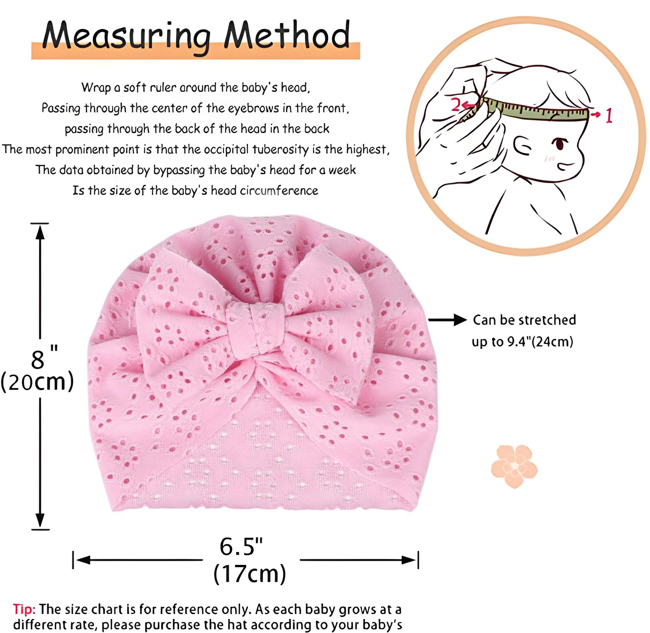 Premium Soft Stretchable Bow Headband for Baby & Girls - RedChimes Designer Hair Accessory (Pink, Style-2) | Perfect for Everyday Wear, Parties & Photo Shoots